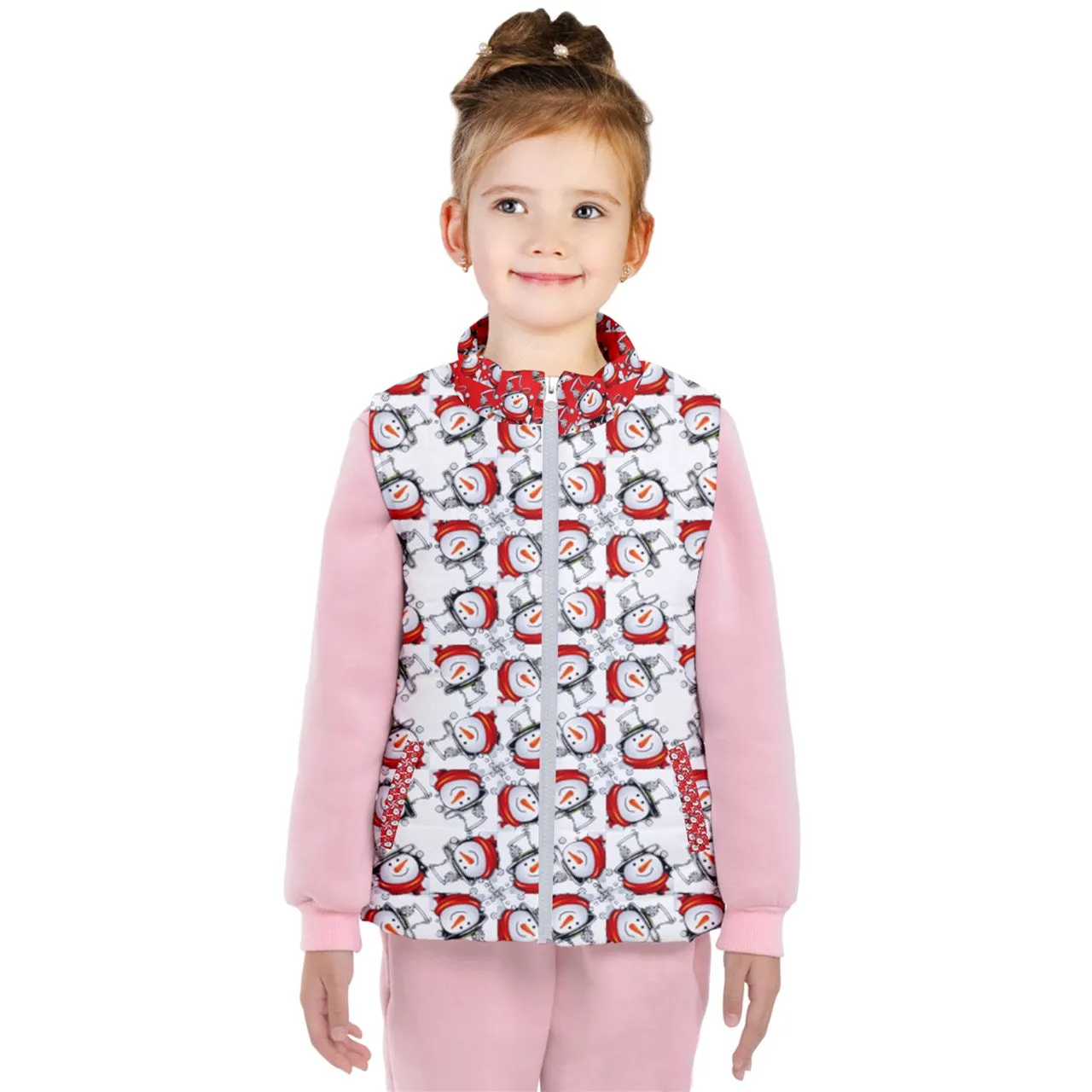 Snow Man's Delight Zip Puffer Matching Christmas Kid's Vest - 2 options