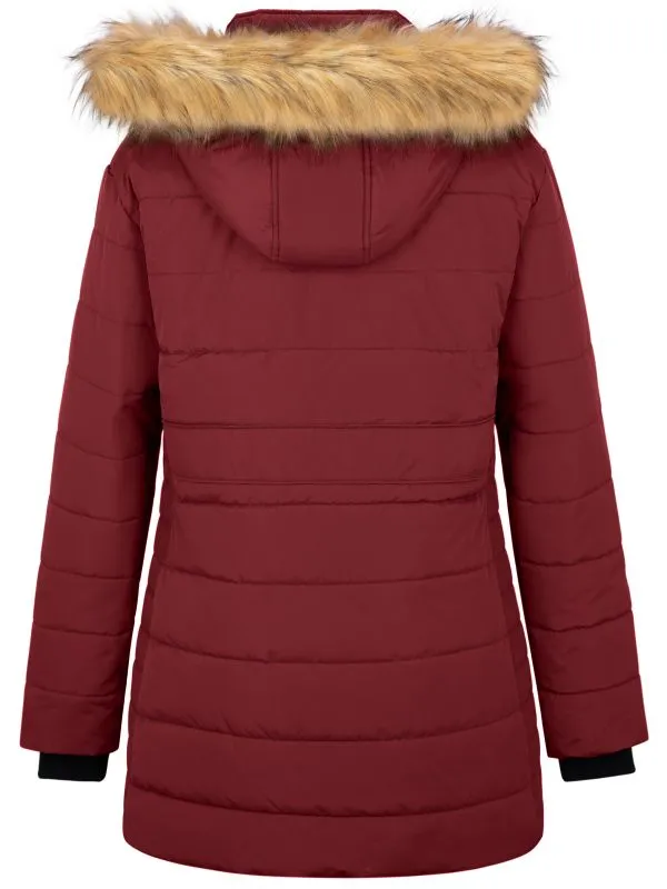 Soularge Women's Plus Size Winter Jacket Thickened Mid Length Puffer Coat