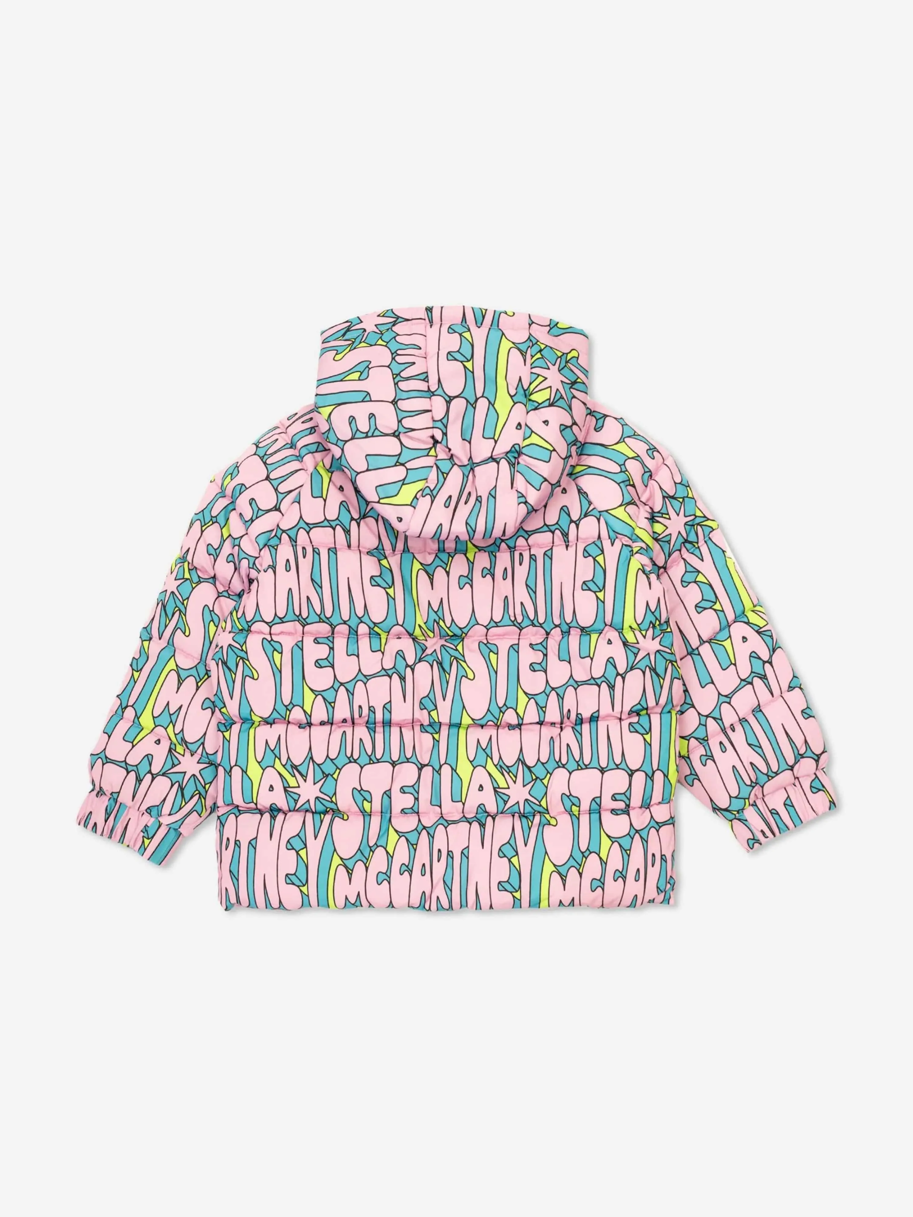 Stella McCartney Girls Logo Puffer Jacket in Multicolour