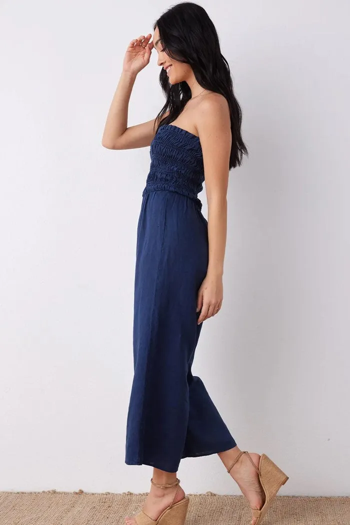 Summer Nights Smocked Strapless Jumpsuit