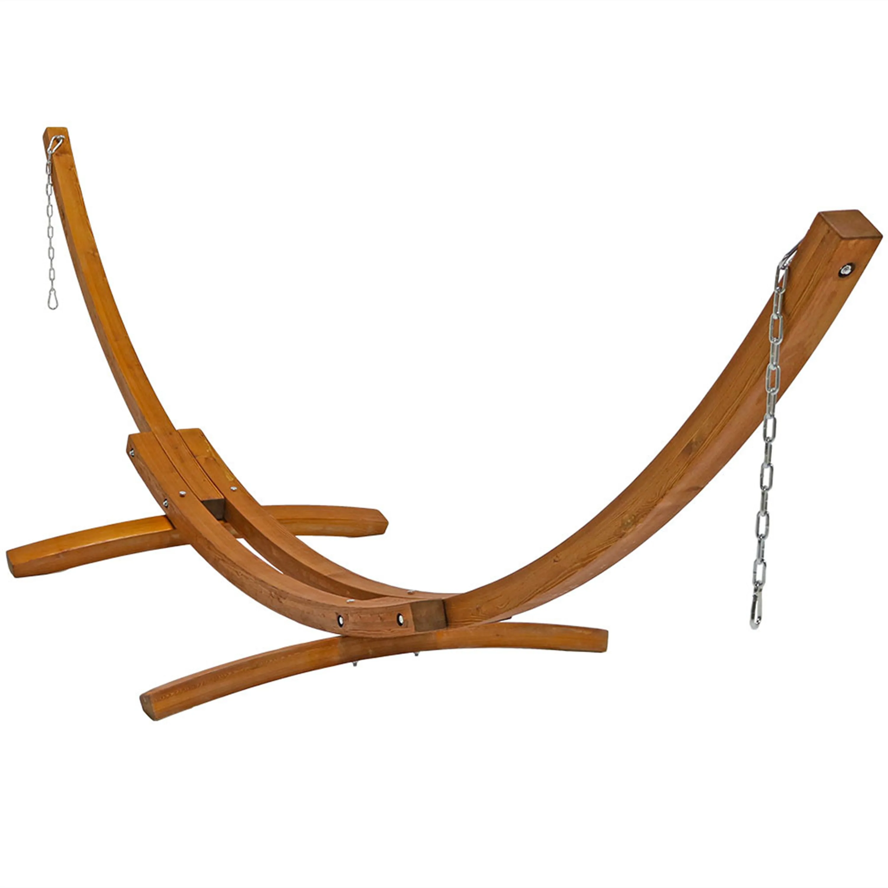 Sunnydaze 2-Person Double Rope Hammock with Wooden Stand