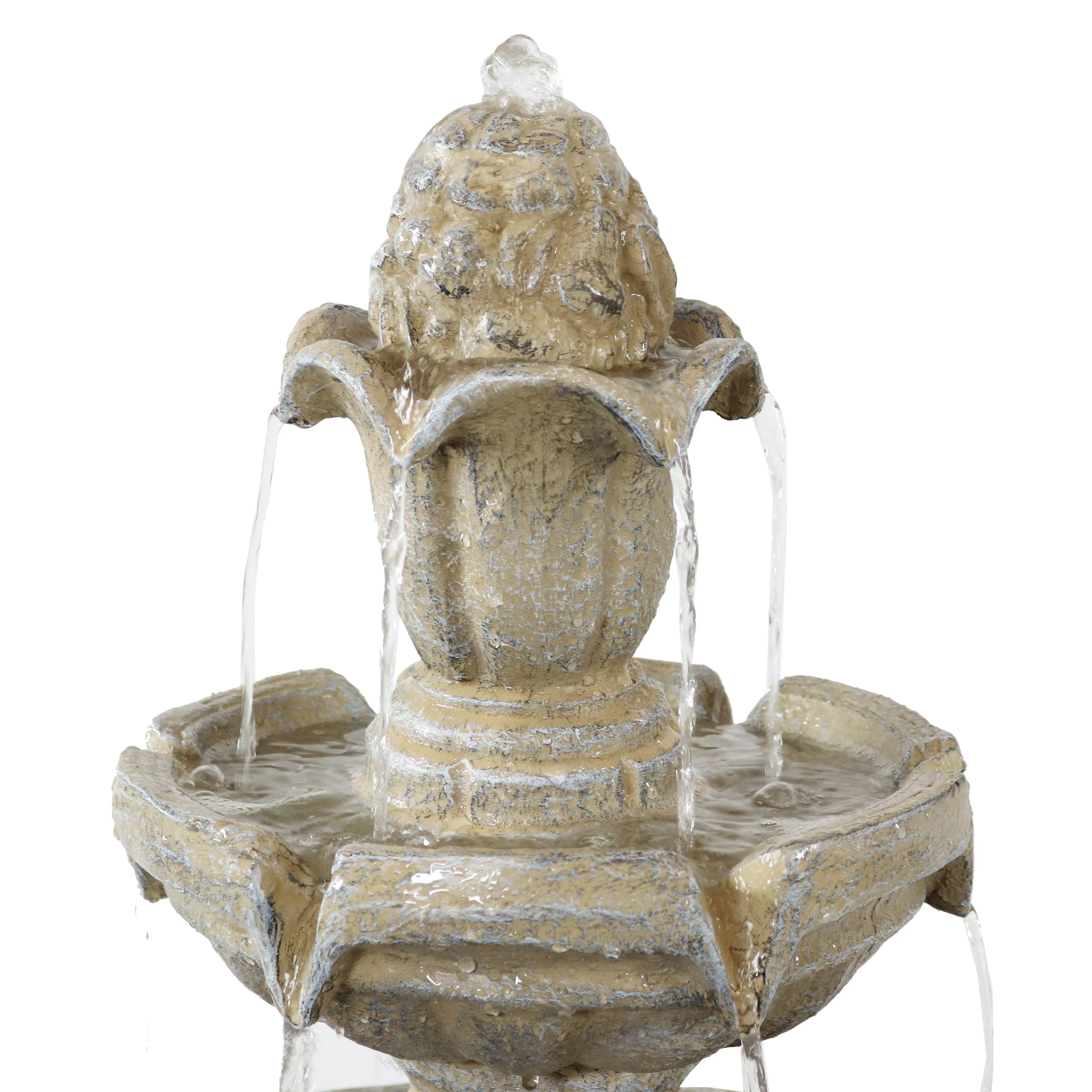 Sunnydaze 3-Tier Outdoor Water Fountain with Pump - 48" H