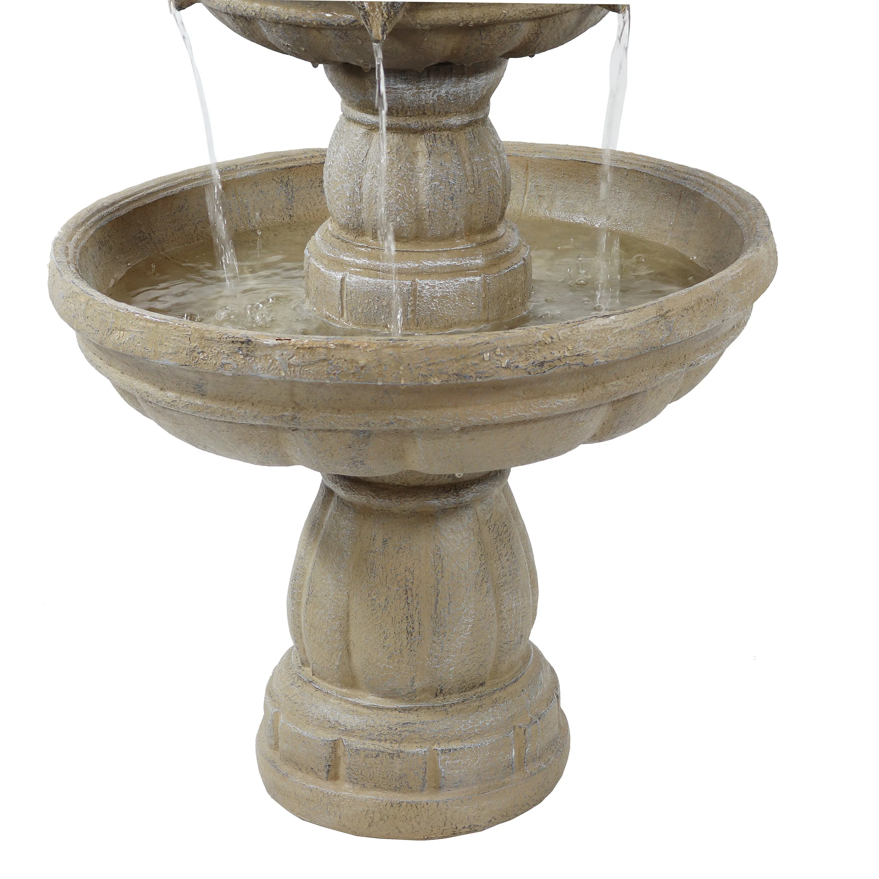 Sunnydaze 3-Tier Outdoor Water Fountain with Pump - 48" H