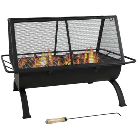 Sunnydaze 36" Northland Outdoor Fire Pit with Grill and Spark Screen