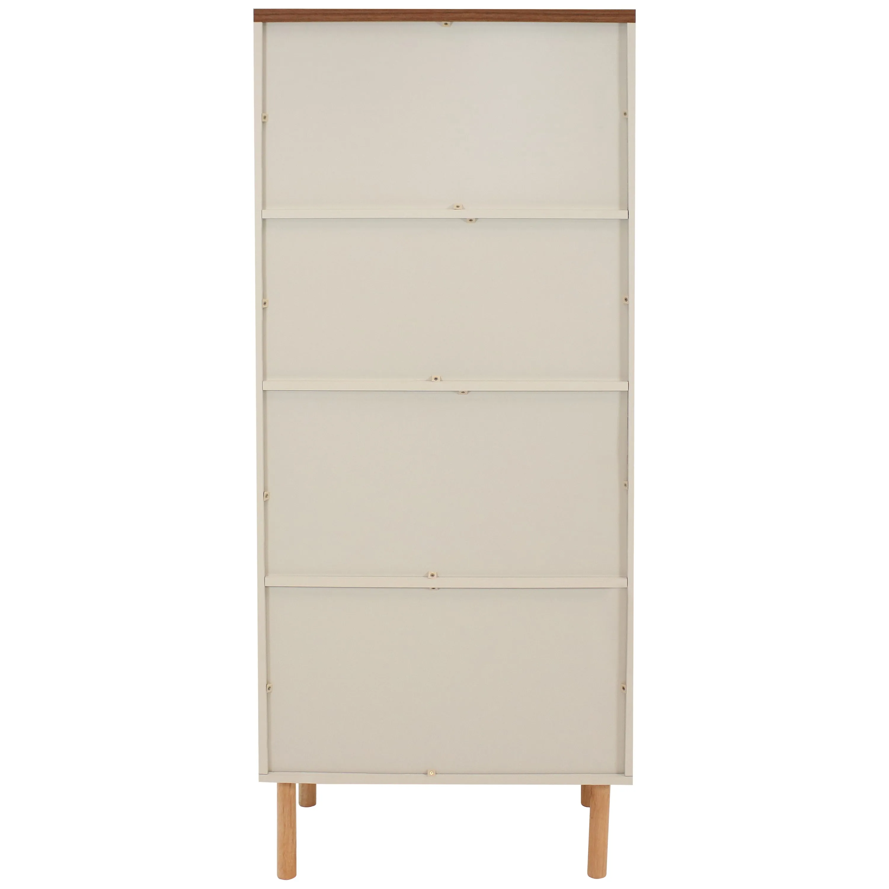 Sunnydaze 5-Shelf Modern Bookshelf with Storage Cabinet - Latte