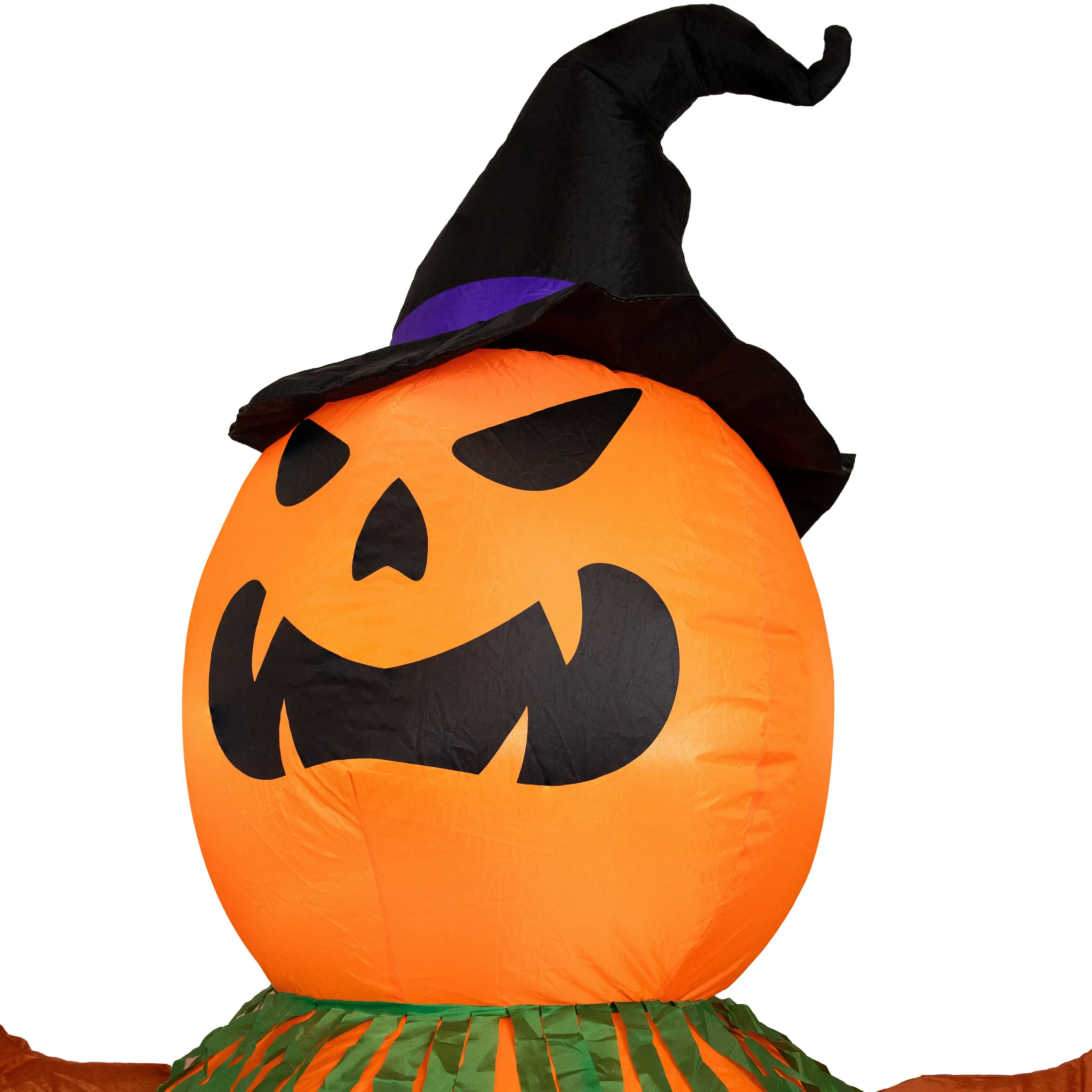 Sunnydaze 7’ Jack-O-Lantern Scarecrow Pumpkin Inflatable Halloween Decoration