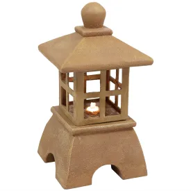 Sunnydaze Asian Pagoda Outdoor Fountain with LED Lights - 23"