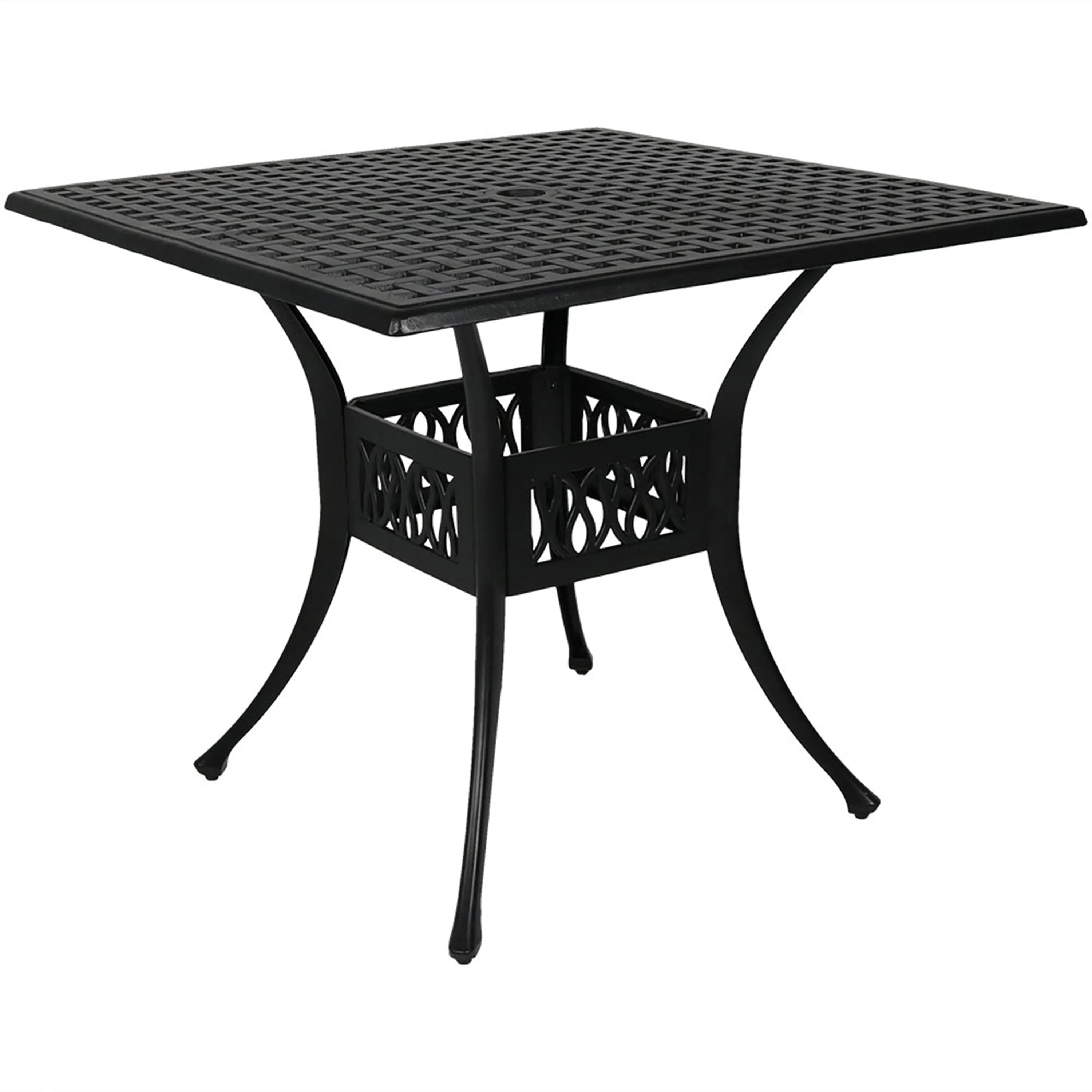 Sunnydaze Black Cast Aluminum Square Dining Table - 35"