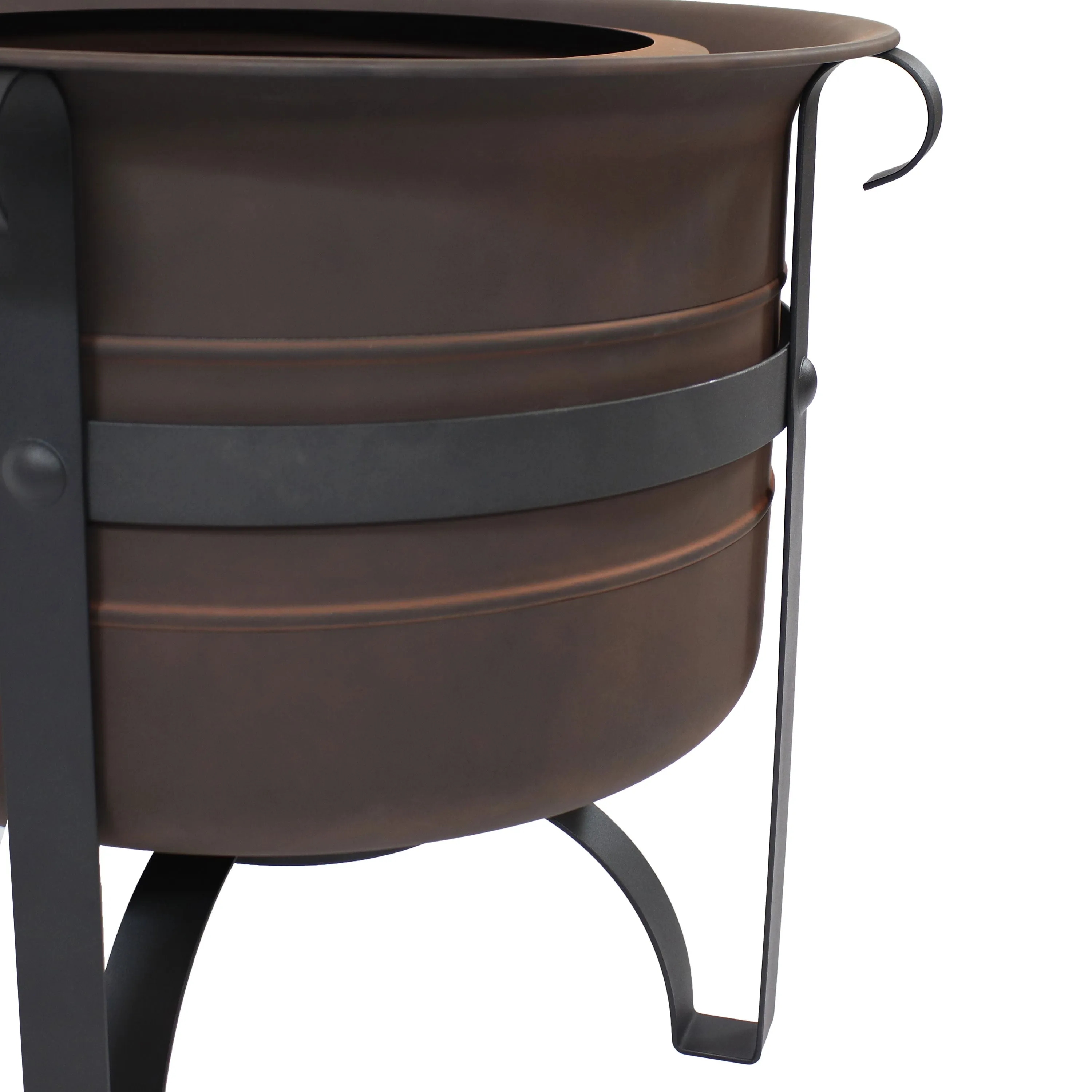 Sunnydaze Cauldron-Style Outdoor Smokeless Fire Pit with Screen - 23"