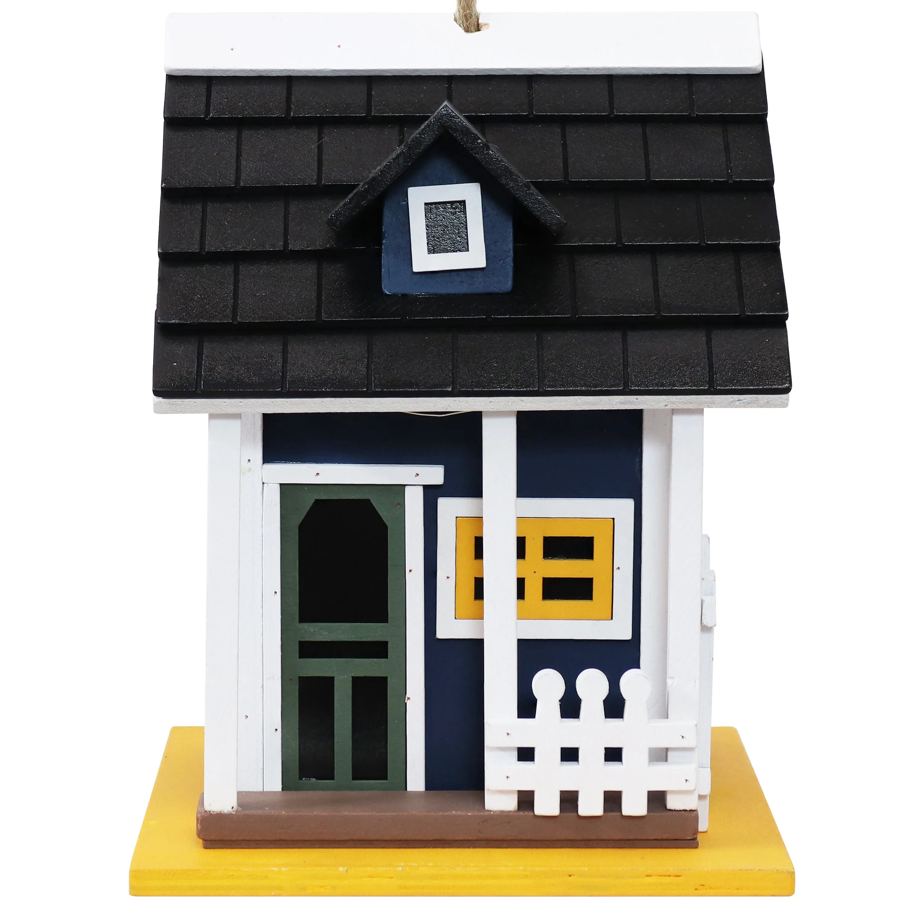 Sunnydaze Charming Cottage LED Solar Wooden Outdoor Hanging Bird House - 9.25"