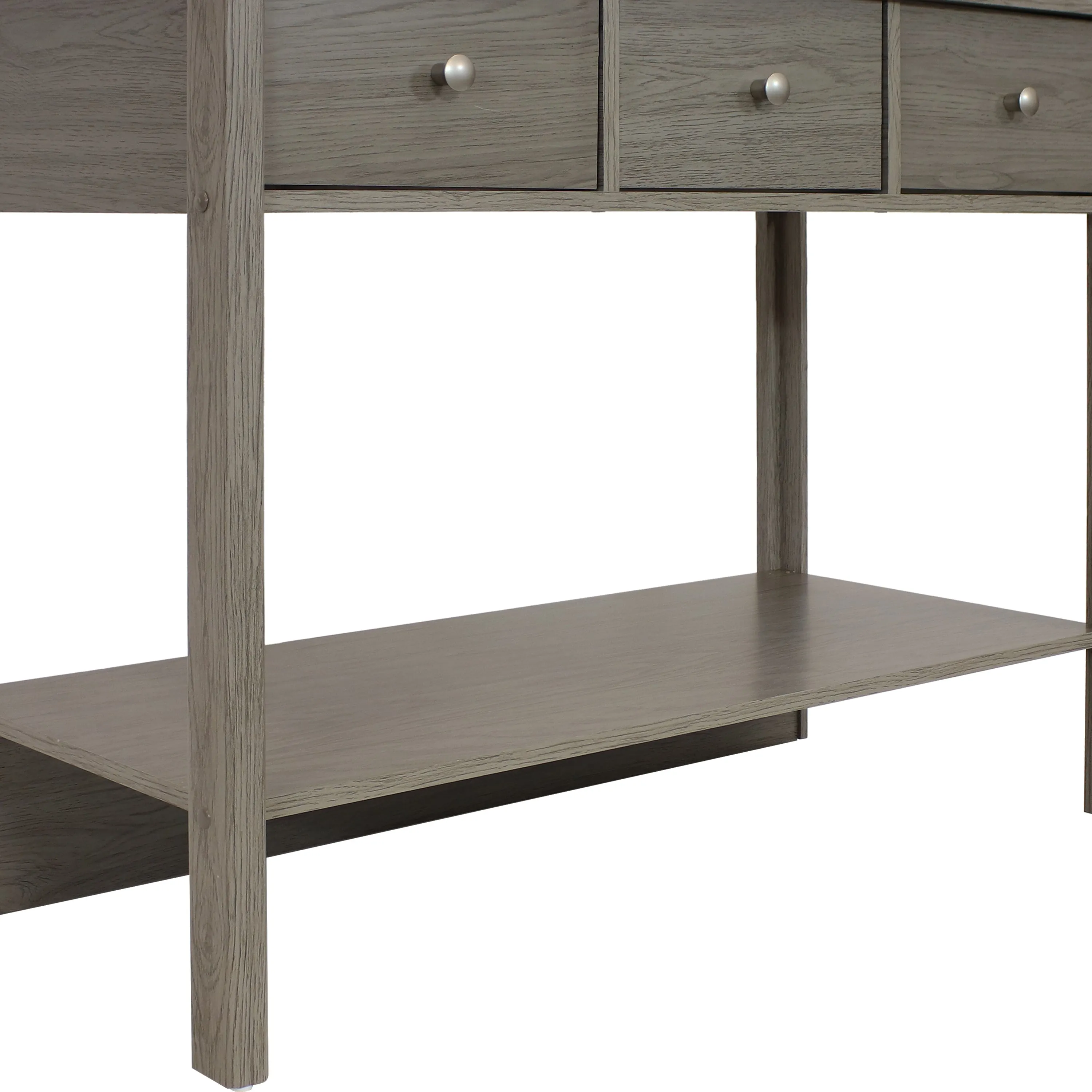 Sunnydaze Classic Entryway Console Table with Drawers - Thunder Gray