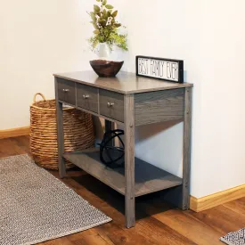 Sunnydaze Classic Entryway Console Table with Drawers - Thunder Gray