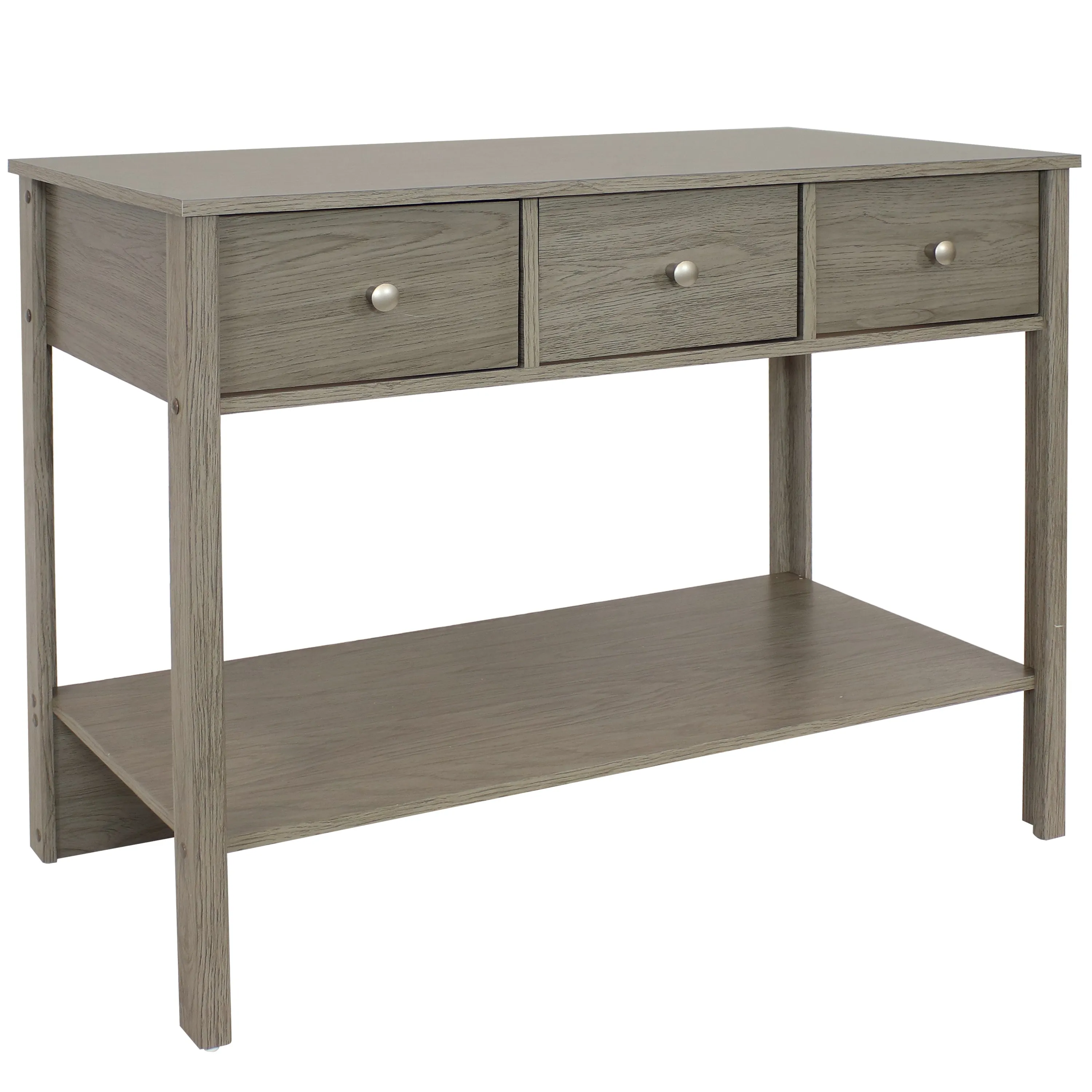 Sunnydaze Classic Entryway Console Table with Drawers - Thunder Gray