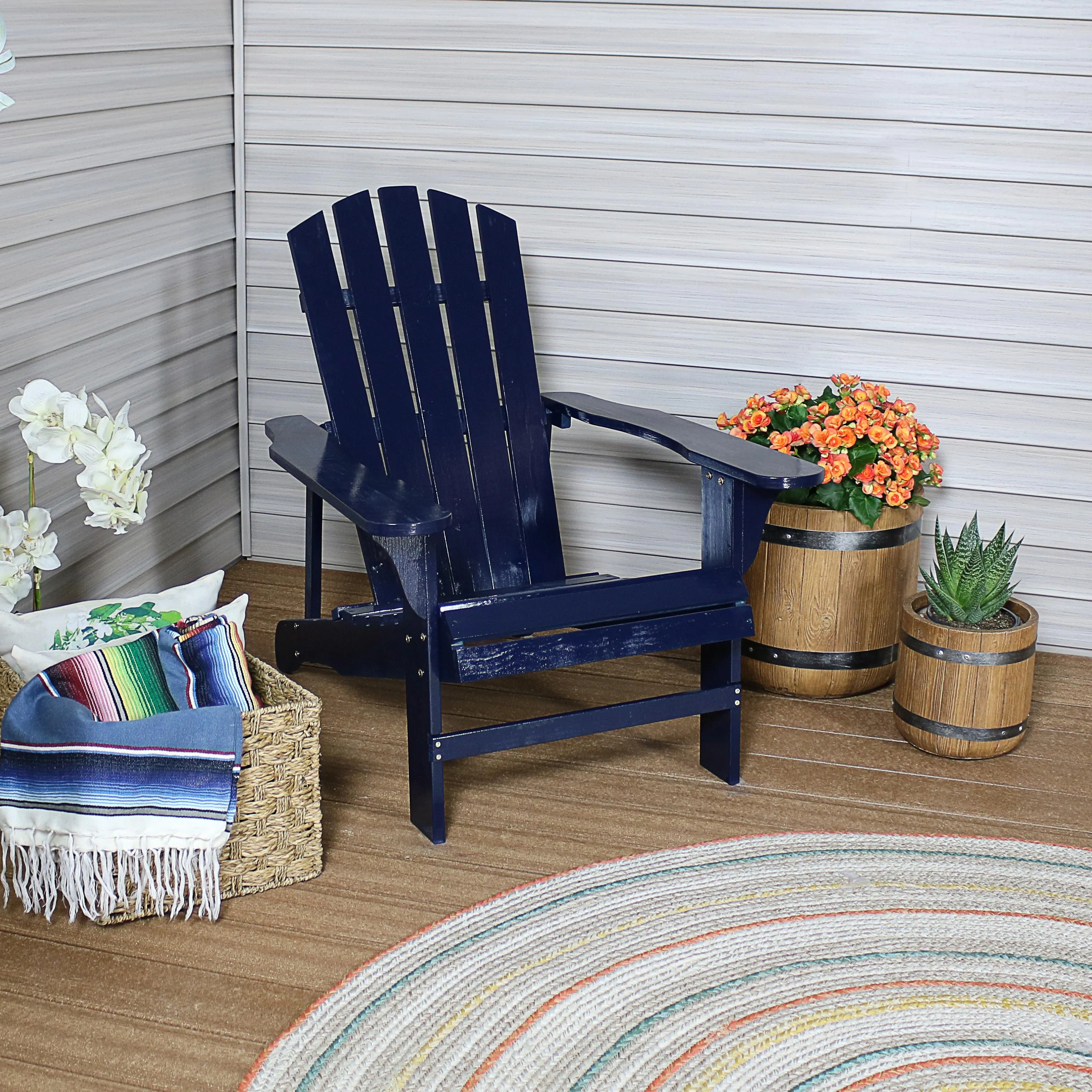 Sunnydaze Coastal Bliss Wooden Adirondack Chair