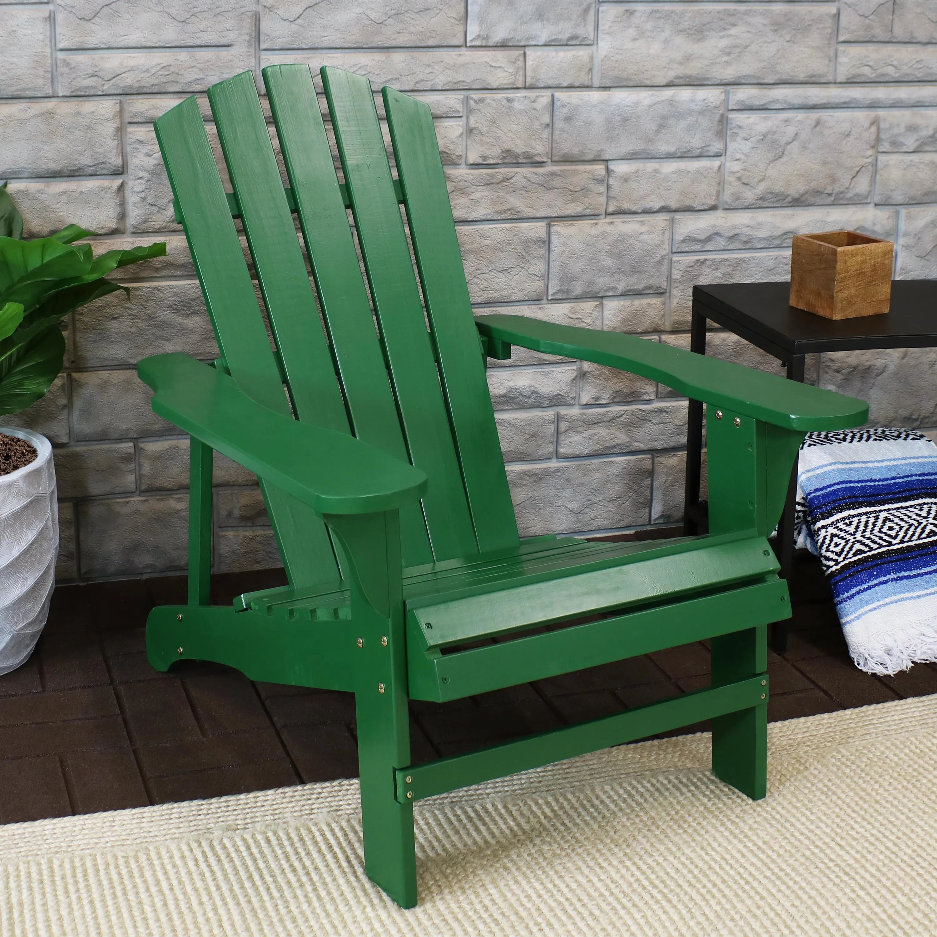 Sunnydaze Coastal Bliss Wooden Adirondack Chair