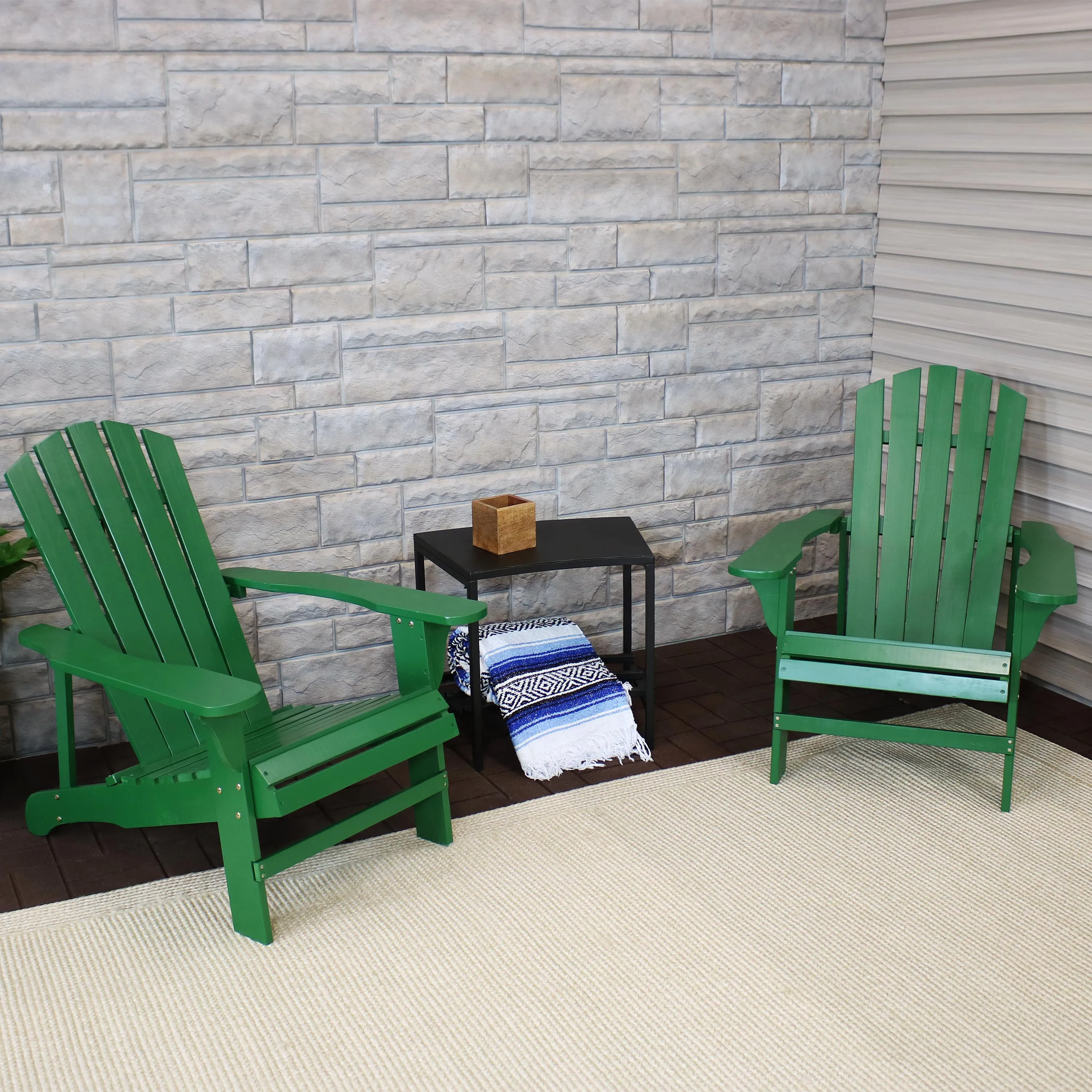 Sunnydaze Coastal Bliss Wooden Adirondack Chair