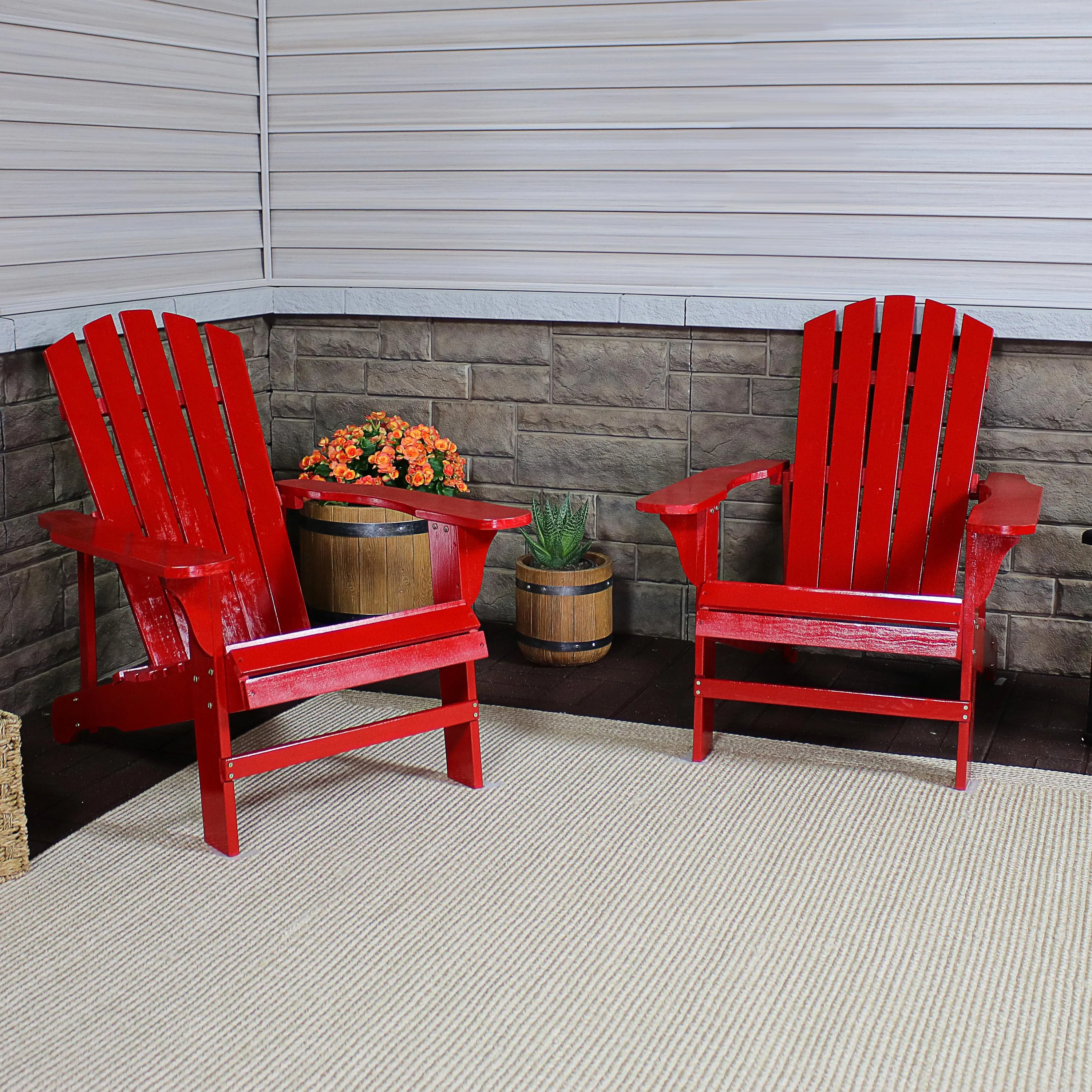 Sunnydaze Coastal Bliss Wooden Adirondack Chair