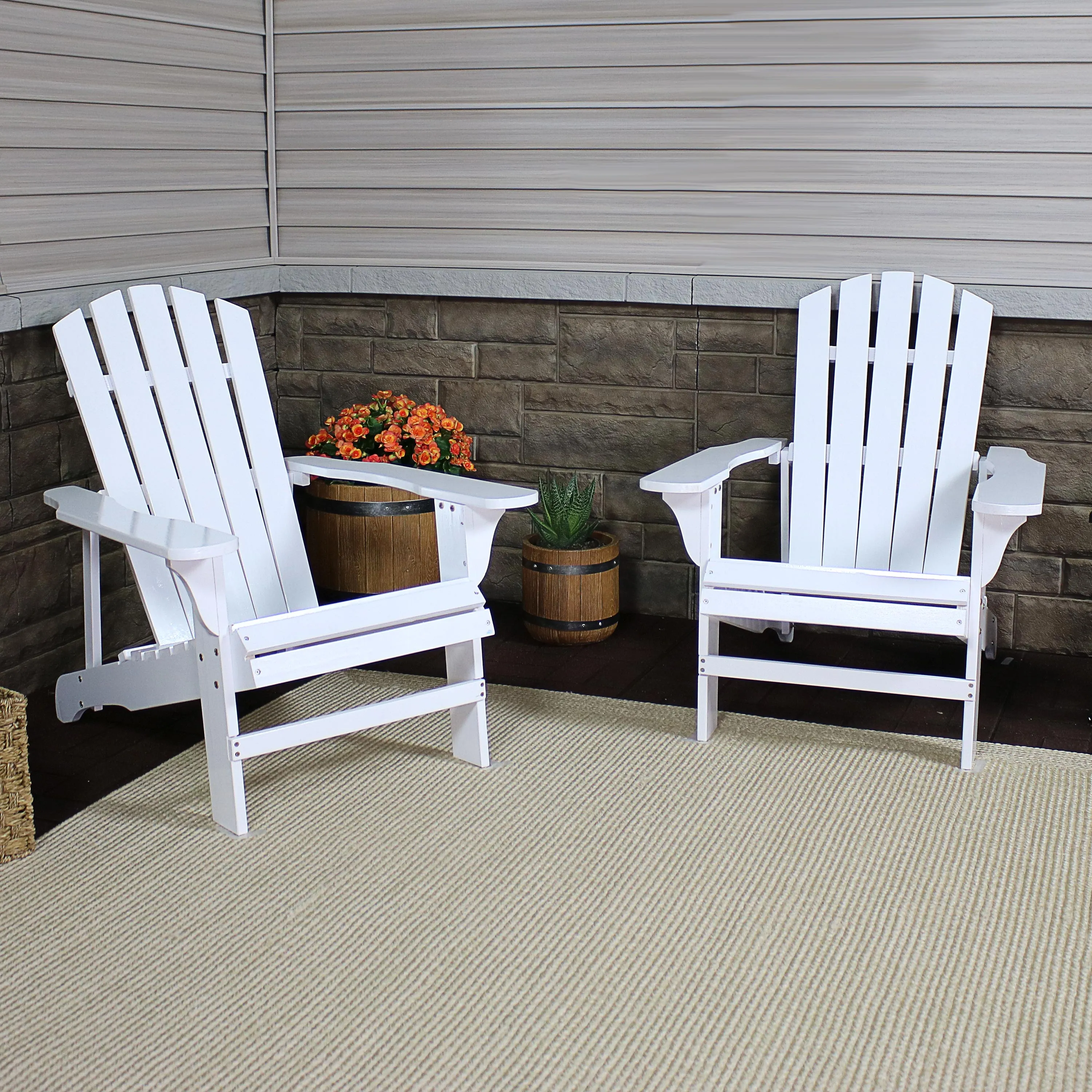 Sunnydaze Coastal Bliss Wooden Adirondack Chair