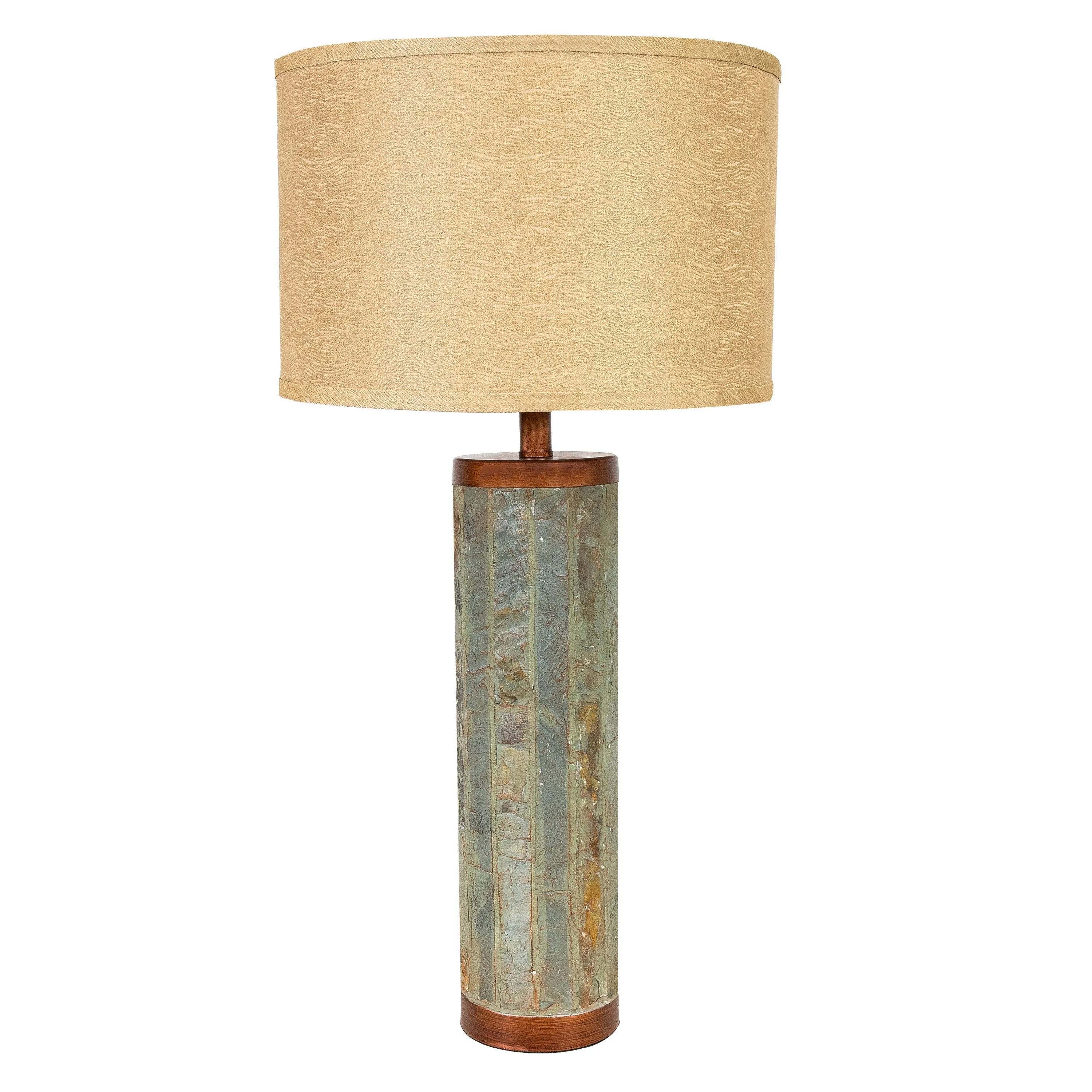 Sunnydaze Cylinder Slate Indoor Table Lamp - 31" H