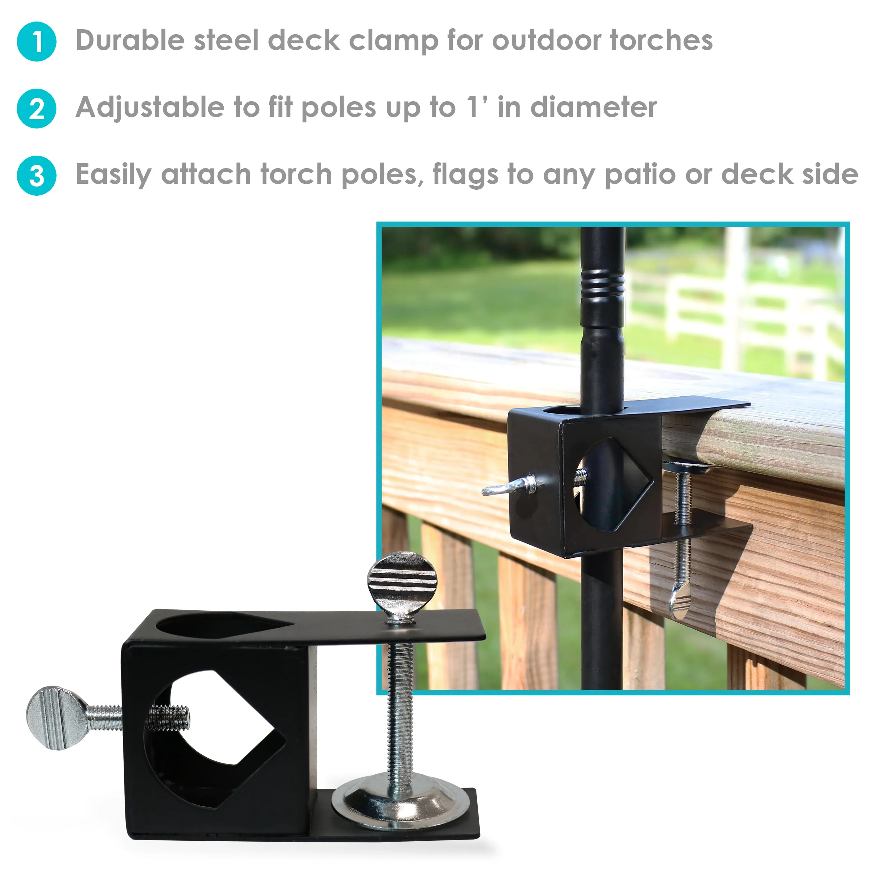 Sunnydaze Deck Clamp for Outdoor Torches