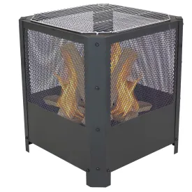 Sunnydaze Grelha Square Outdoor Fire Pit with Grilling Grate - 16"