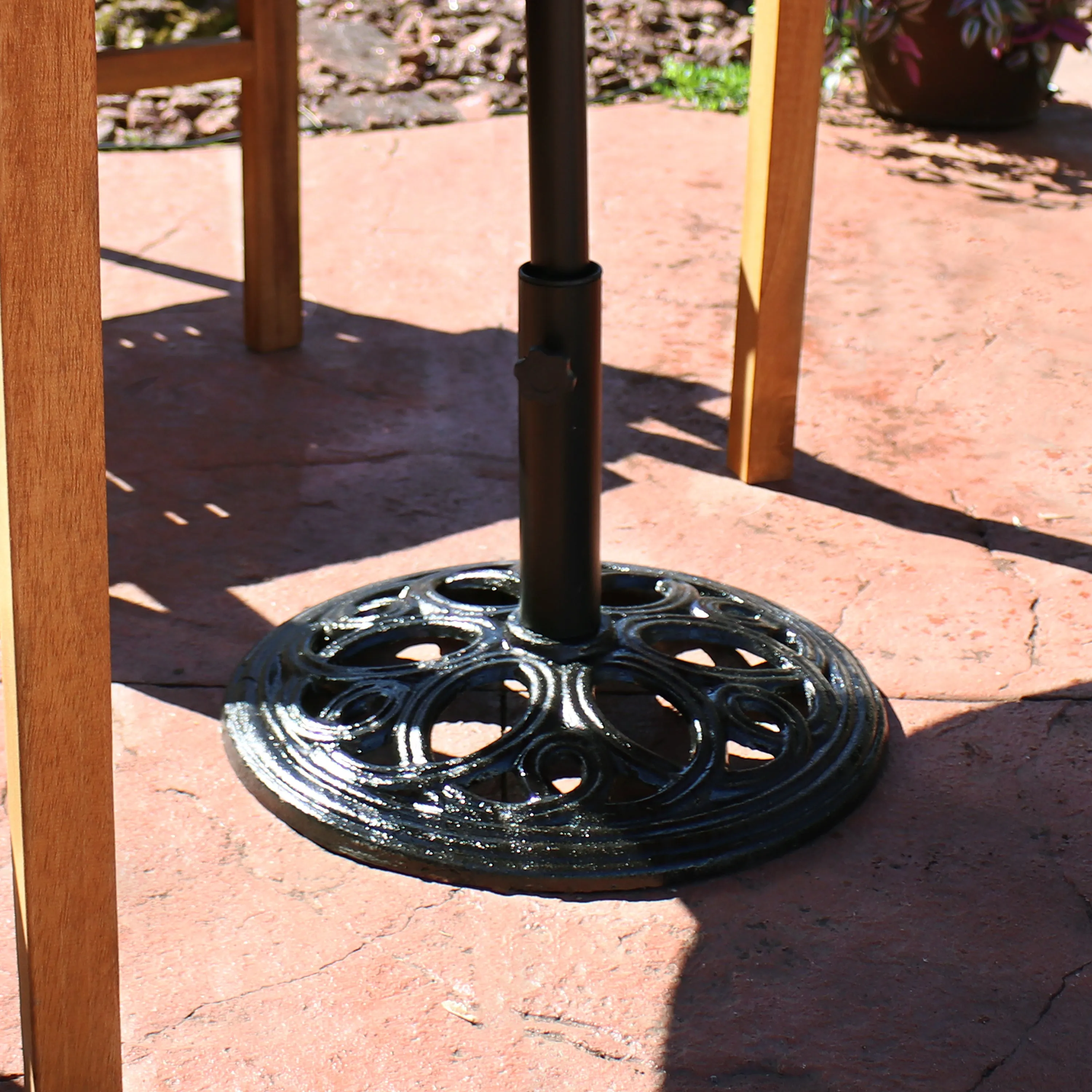 Sunnydaze Heavy-Duty Cast Iron Outdoor Patio Umbrella Base Stand - 18"