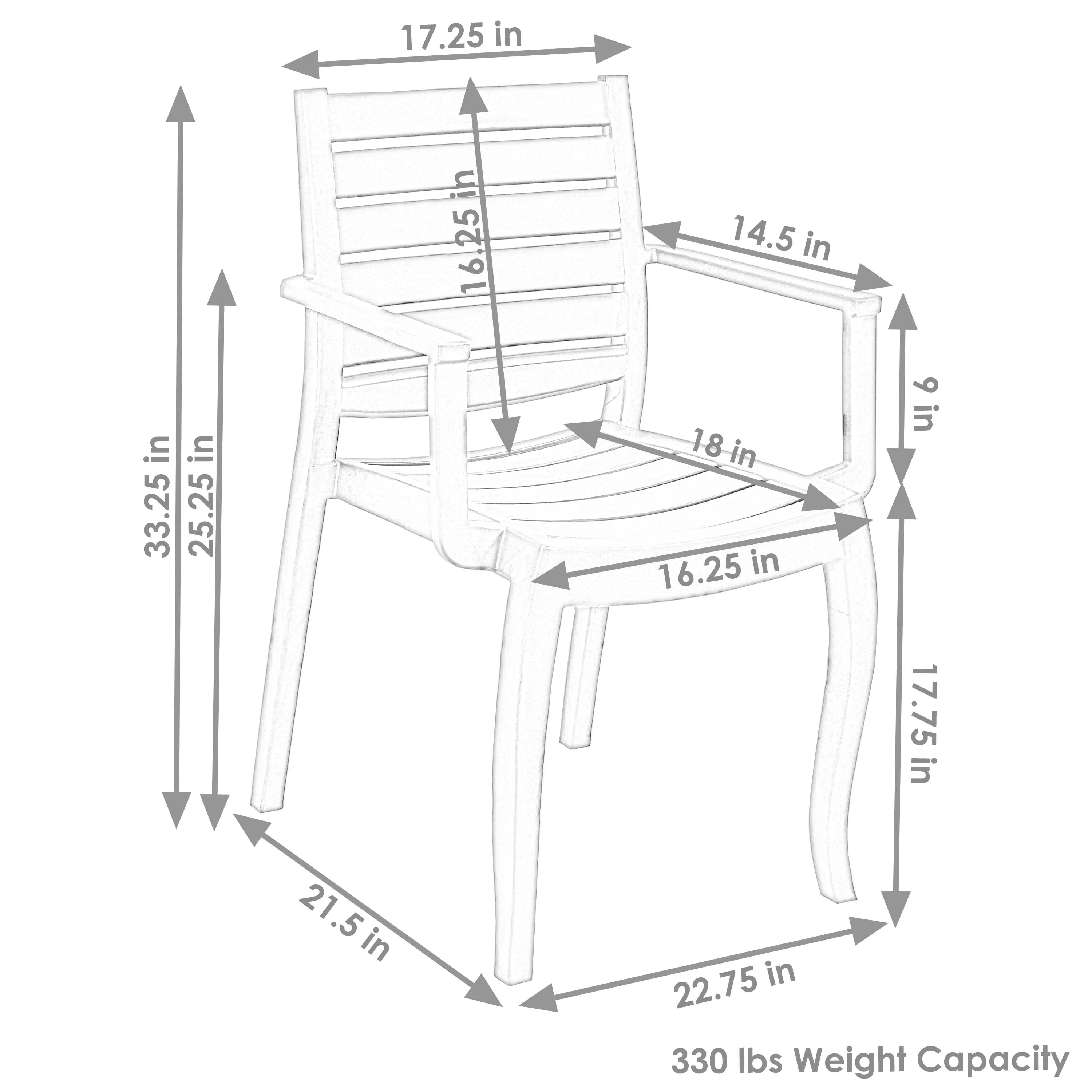 Sunnydaze Illias Plastic Outdoor Dining Armchair