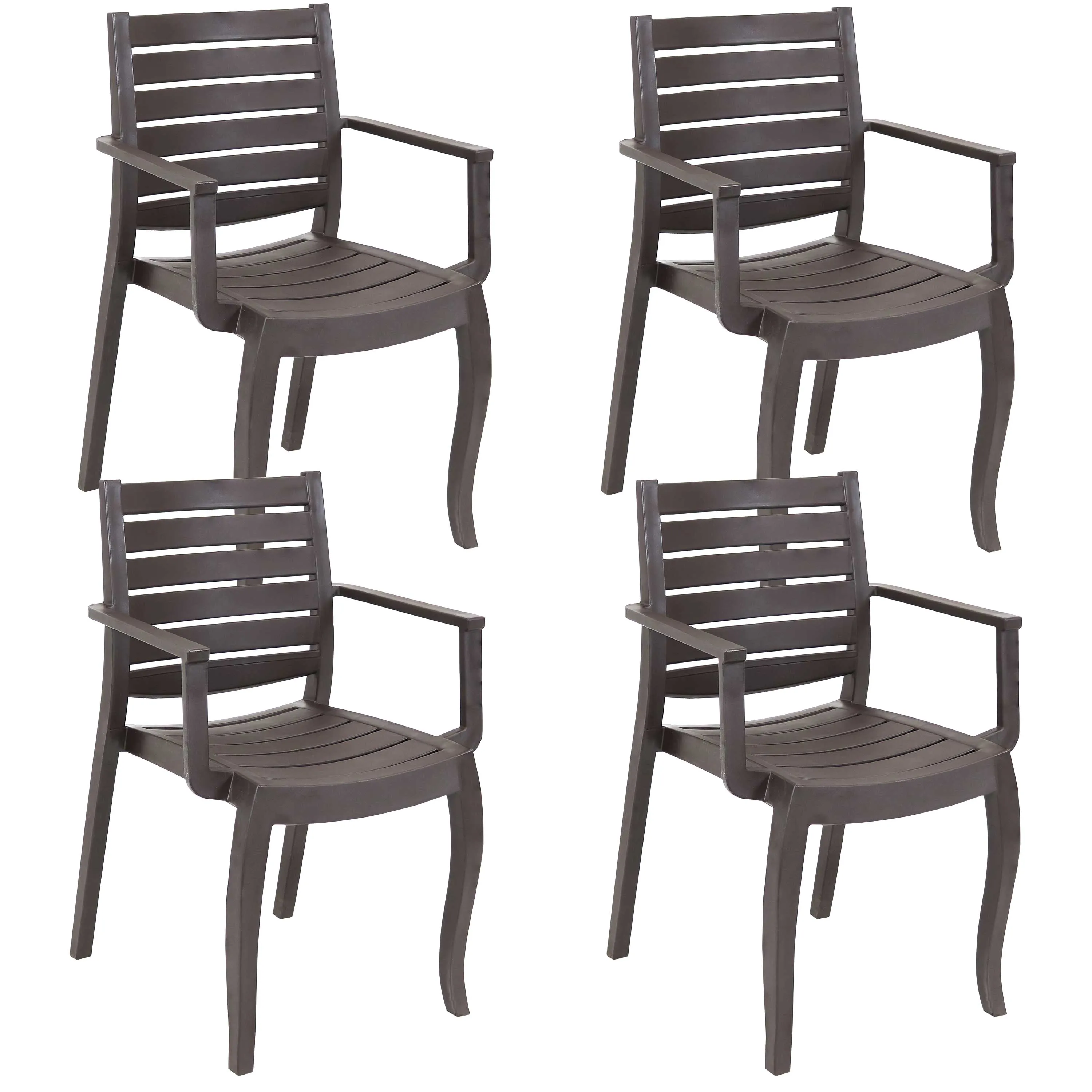 Sunnydaze Illias Plastic Outdoor Dining Armchair