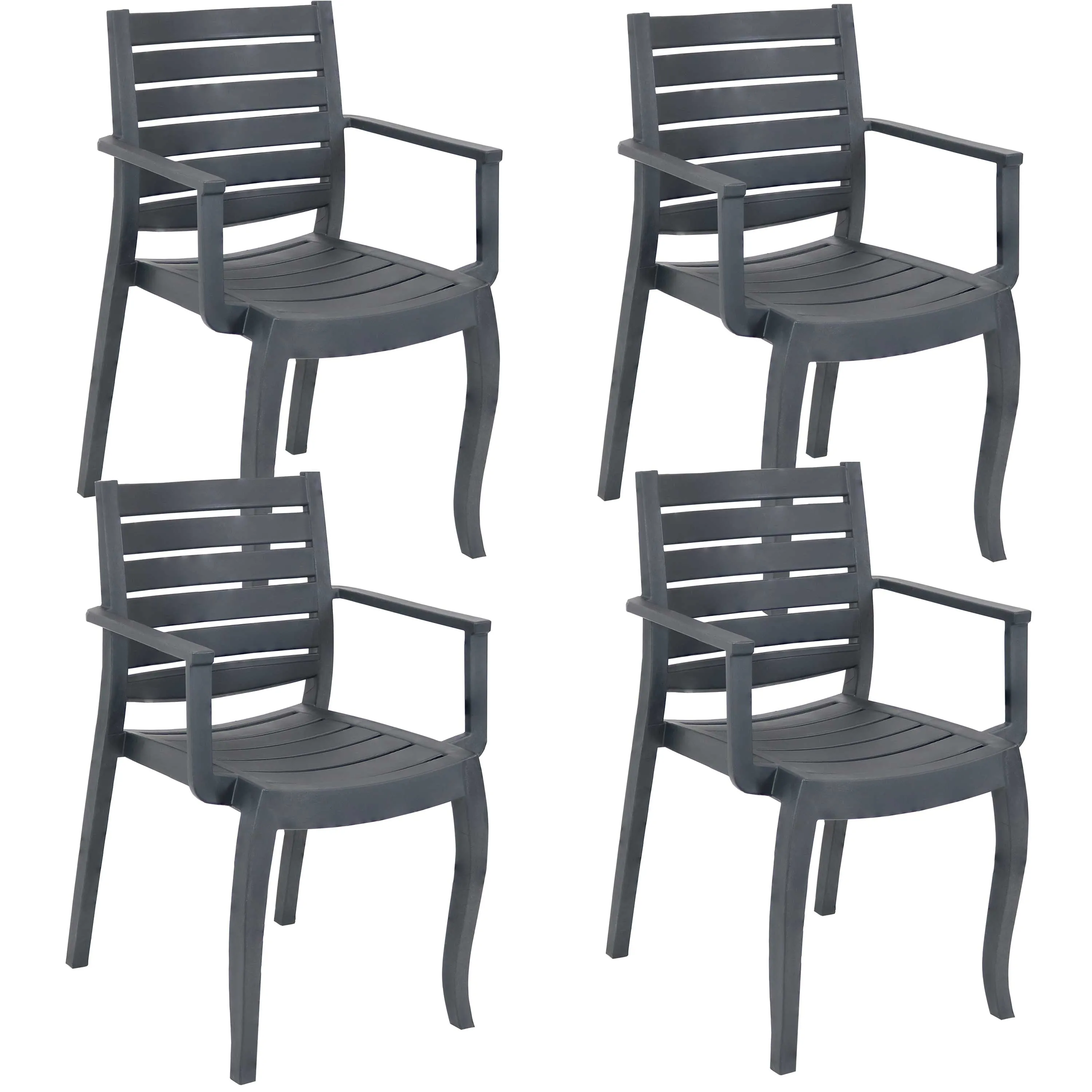 Sunnydaze Illias Plastic Outdoor Dining Armchair