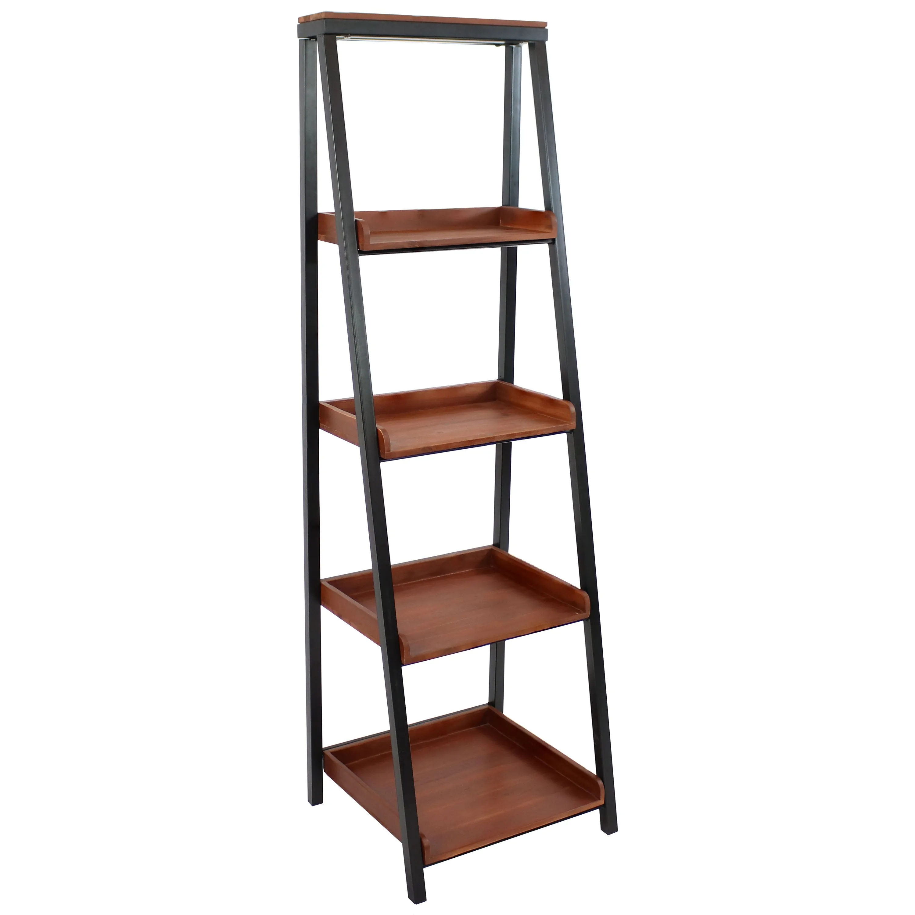 Sunnydaze Indoor 4-Tier Leaning Ladder Shelf - 59.75" H