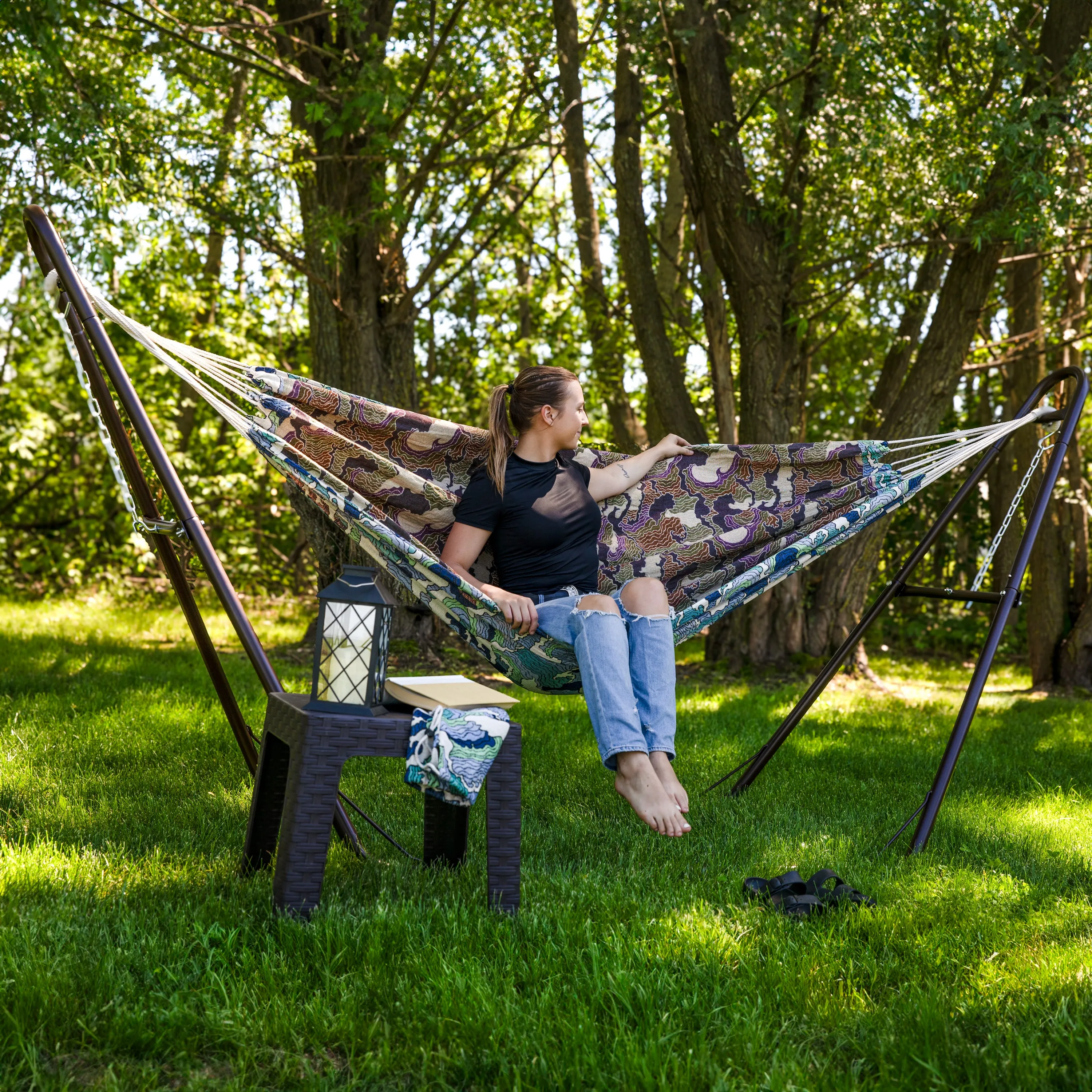 Sunnydaze Jacquard Double Outdoor Hammock