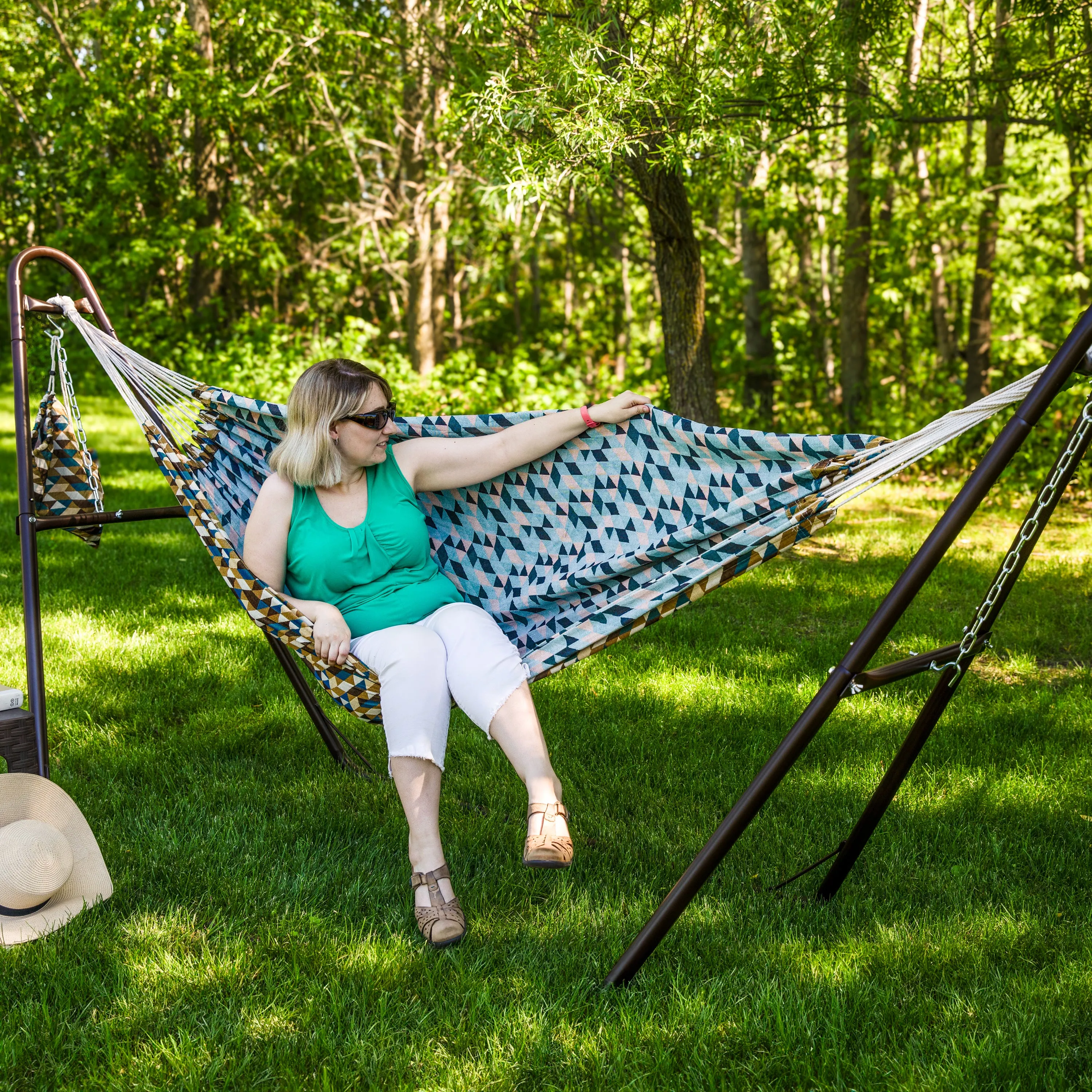 Sunnydaze Jacquard Double Outdoor Hammock