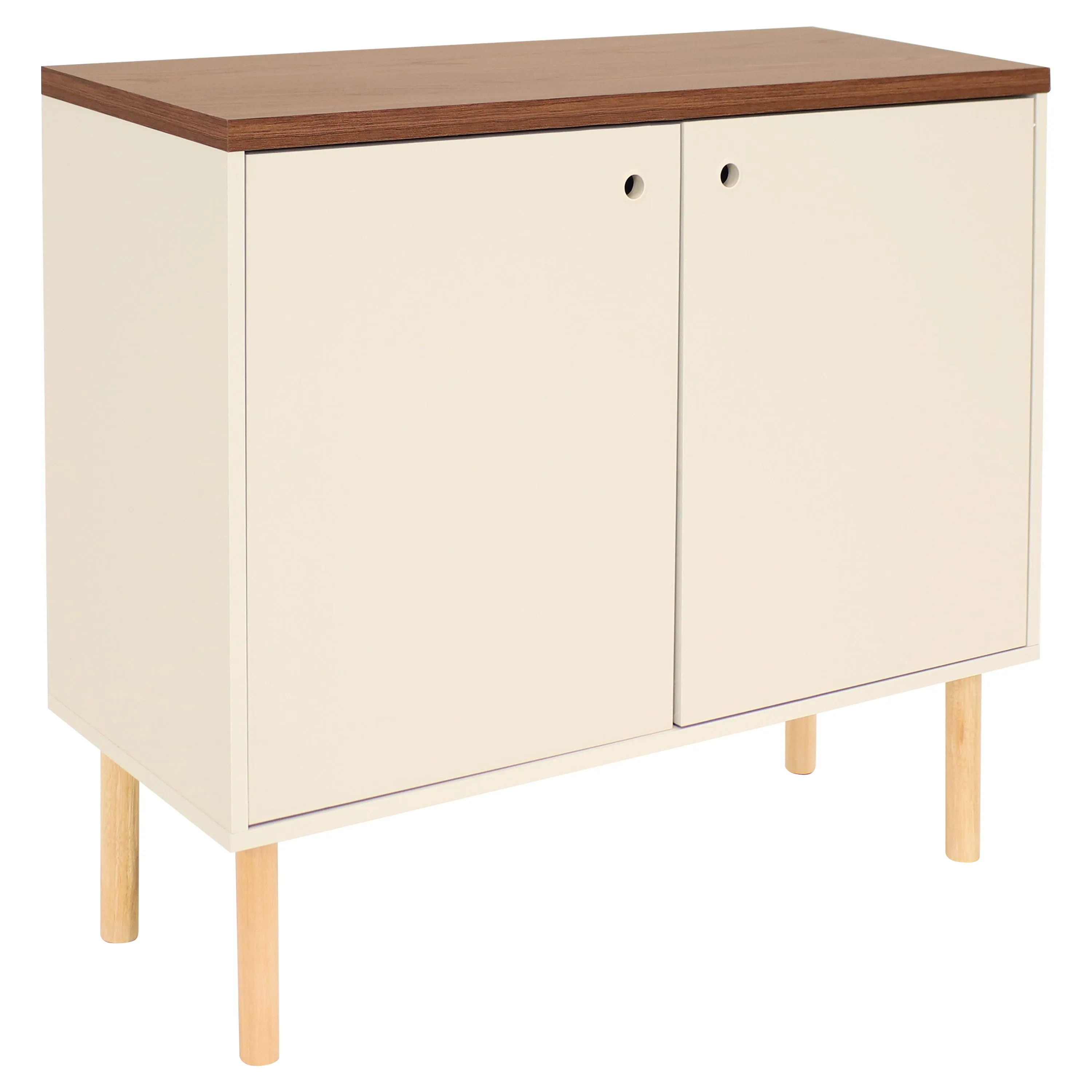 Sunnydaze Mid-Century Modern 2-Door Accent Cabinet with Shelves