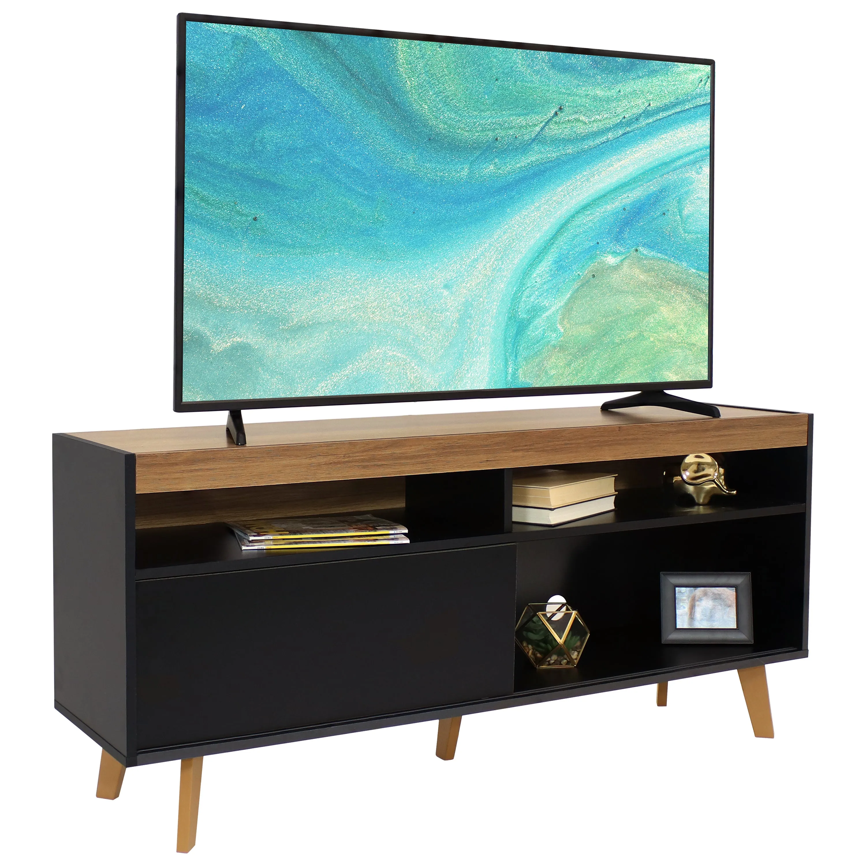 Sunnydaze Mid-Century Modern TV Stand for 58-Inch TV