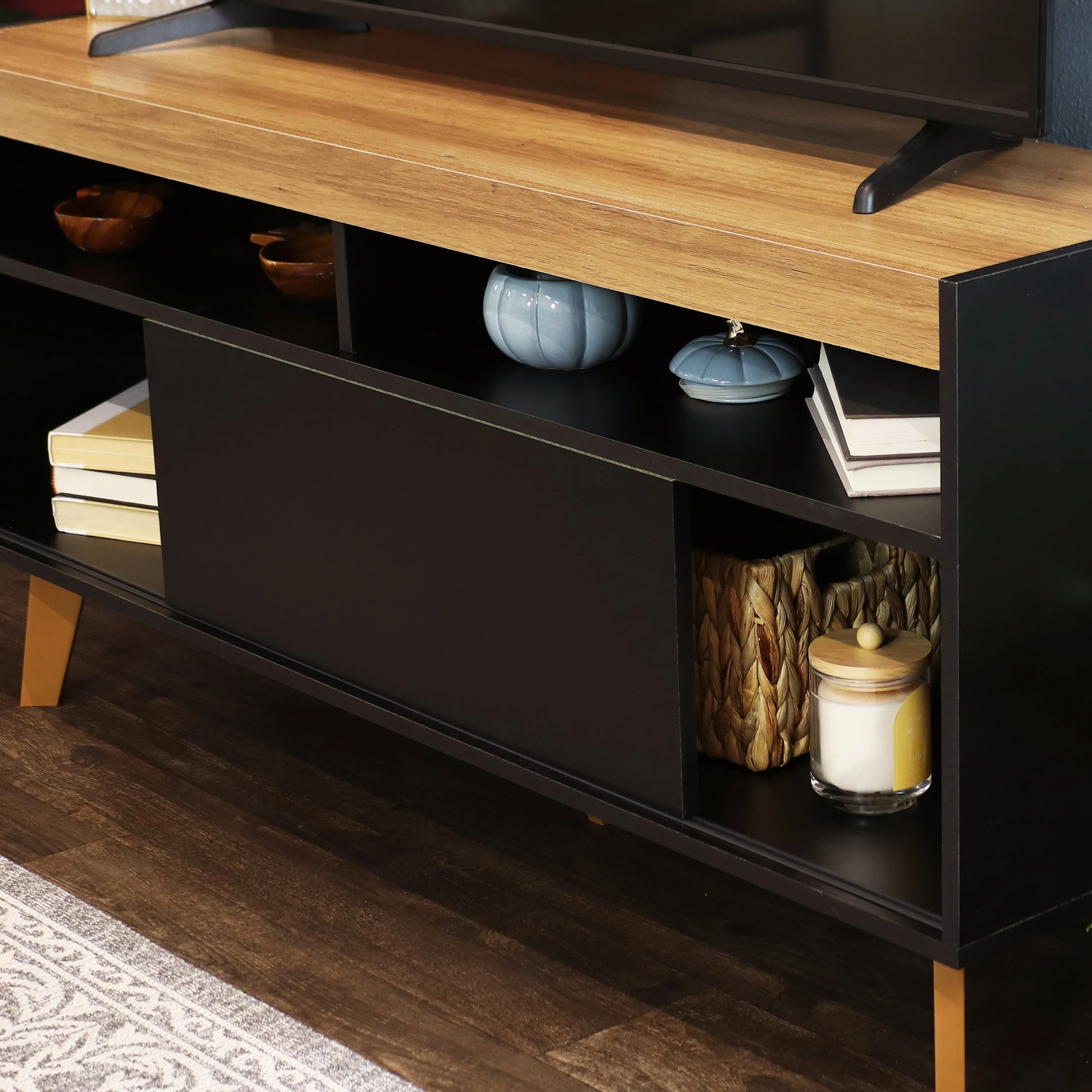 Sunnydaze Mid-Century Modern TV Stand for 58-Inch TV