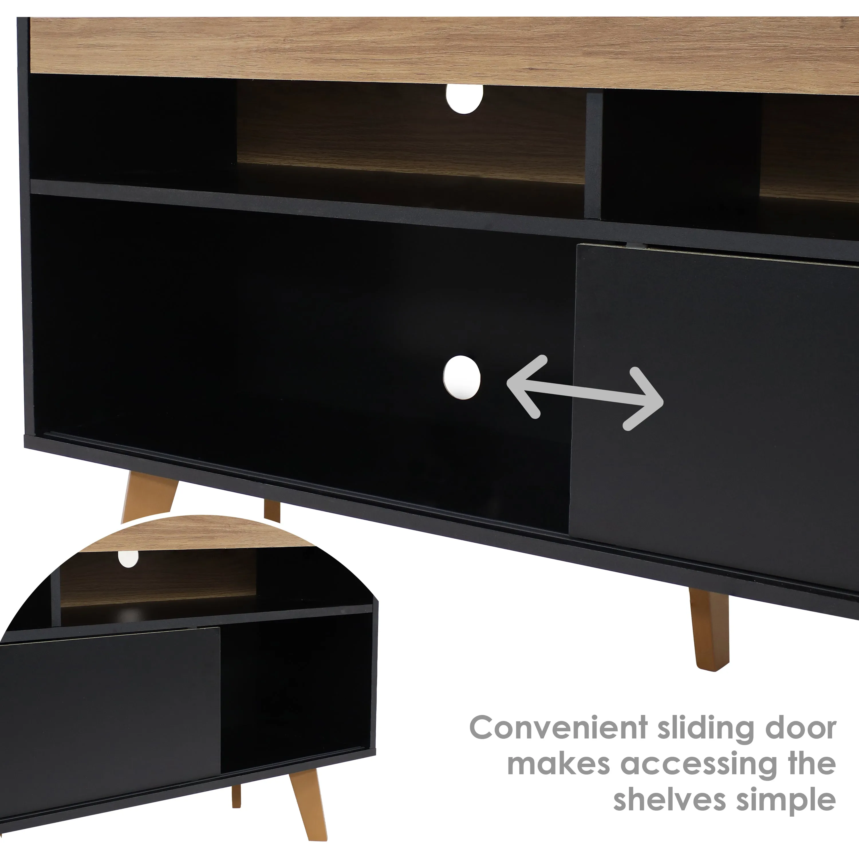 Sunnydaze Mid-Century Modern TV Stand for 58-Inch TV