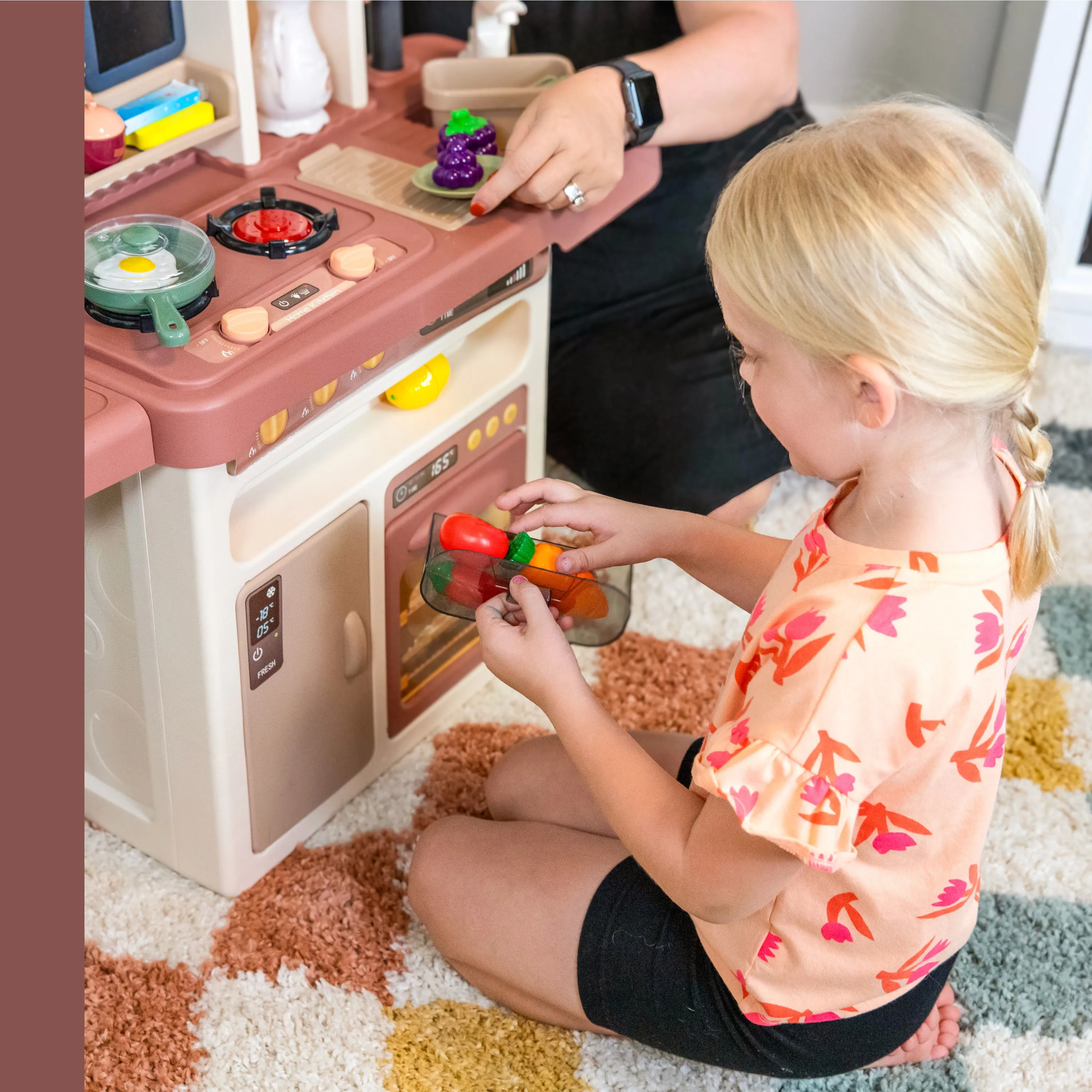 Sunnydaze Mini Meals Kitchen Playset with Sounds, Lights, and Effects