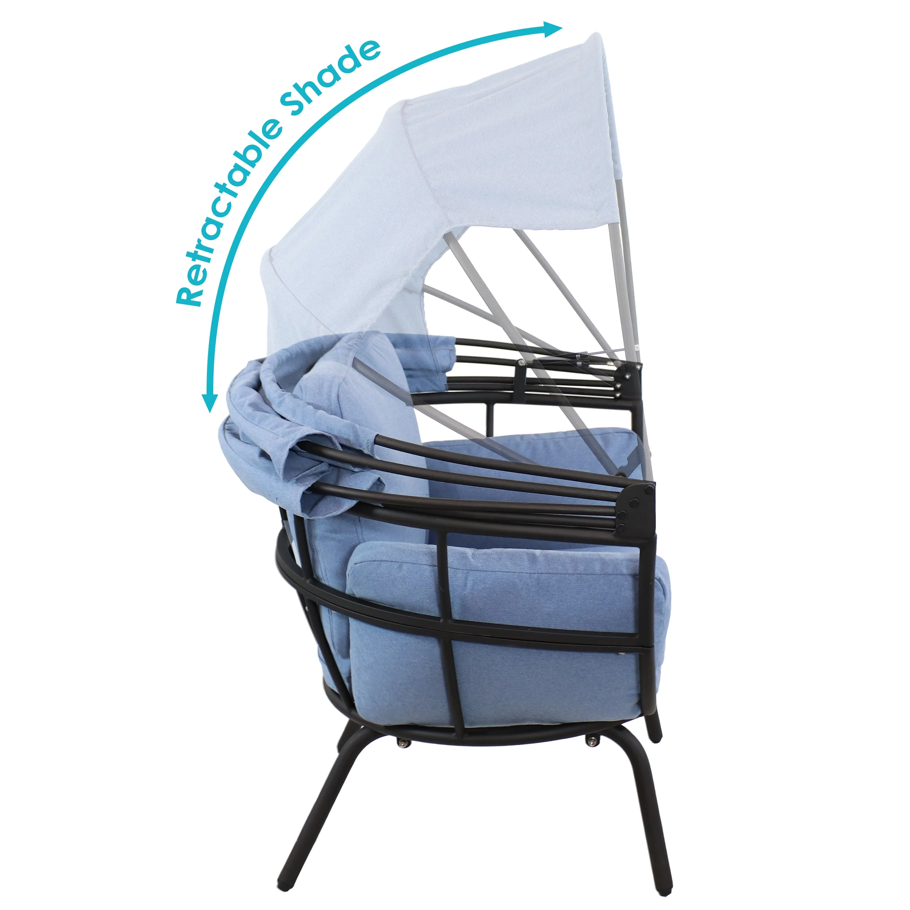 Sunnydaze Modern Luxury Patio Egg Chair with Canopy