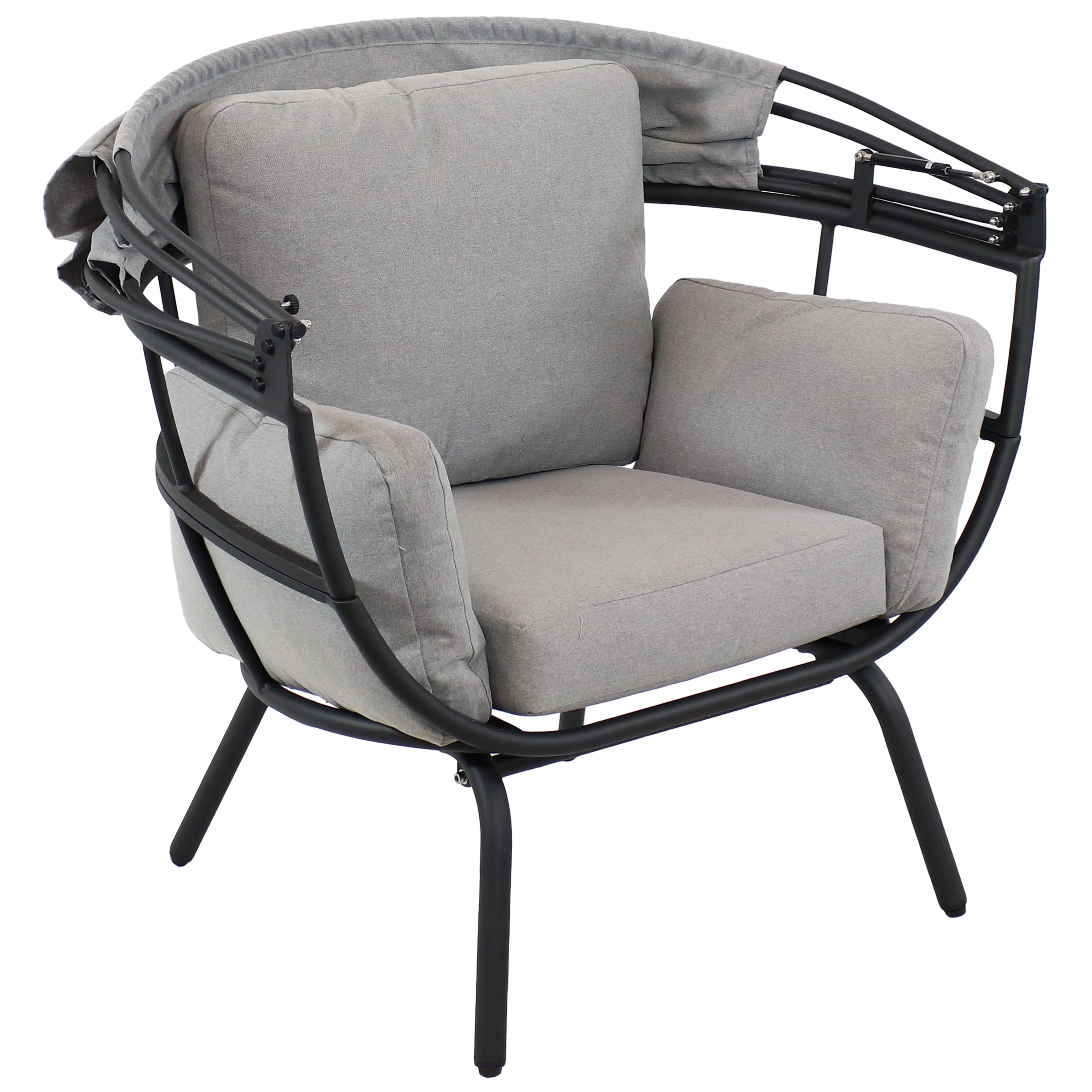 Sunnydaze Modern Luxury Patio Egg Chair with Canopy