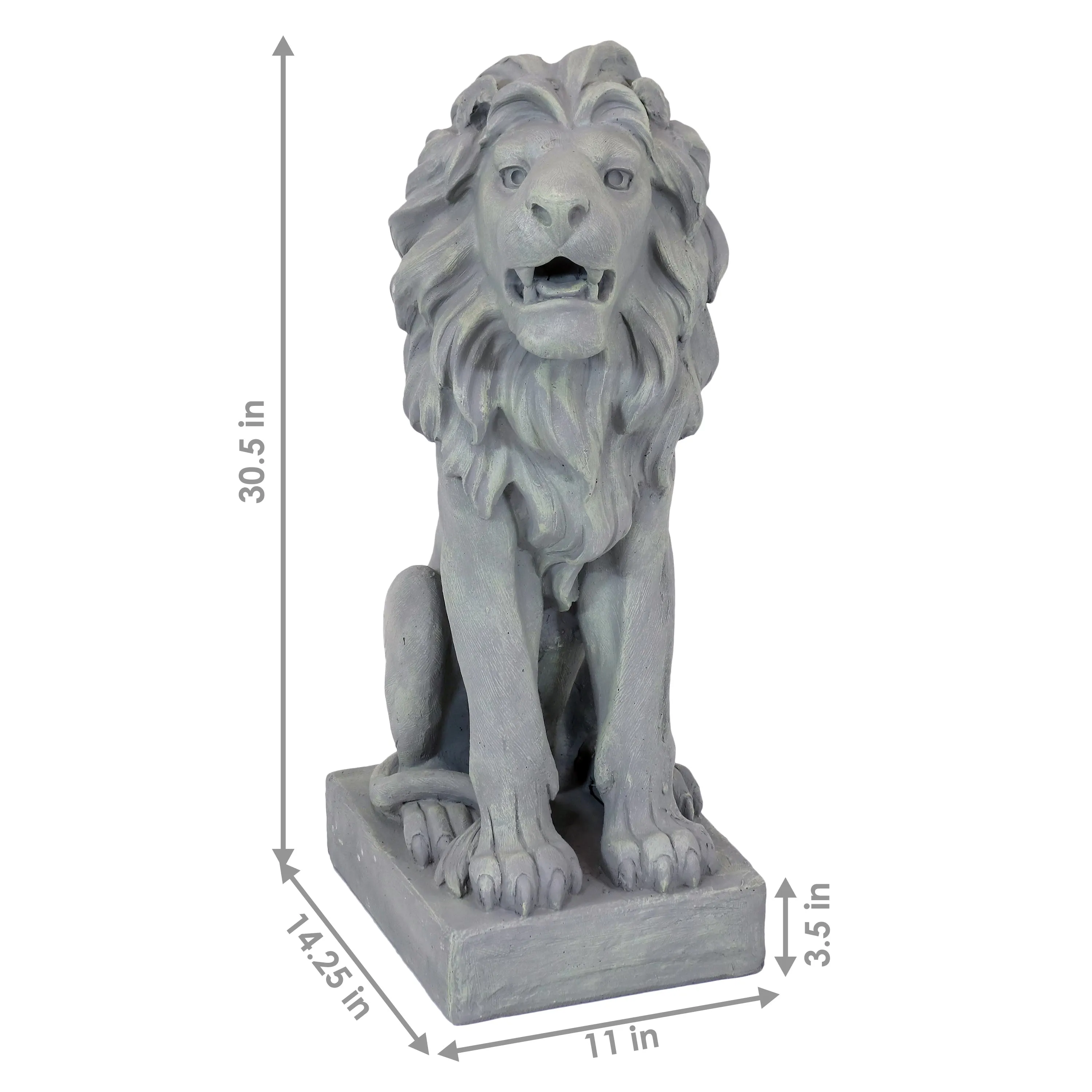 Sunnydaze Noble Beast Sitting Lion Outdoor Statue - 30"