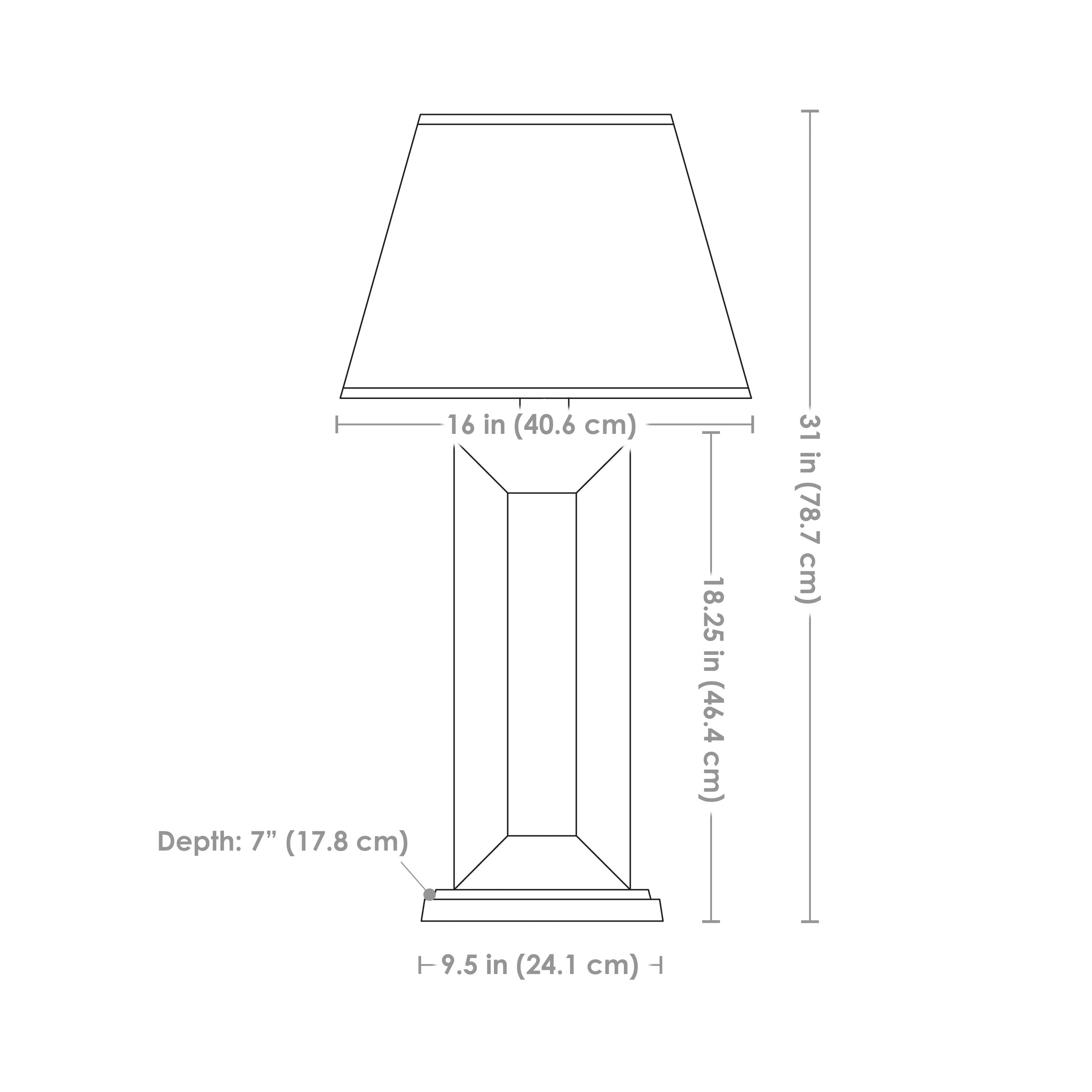 Sunnydaze Open Rectangle Side Table Lamp - Indoor or Outdoor - 31" H