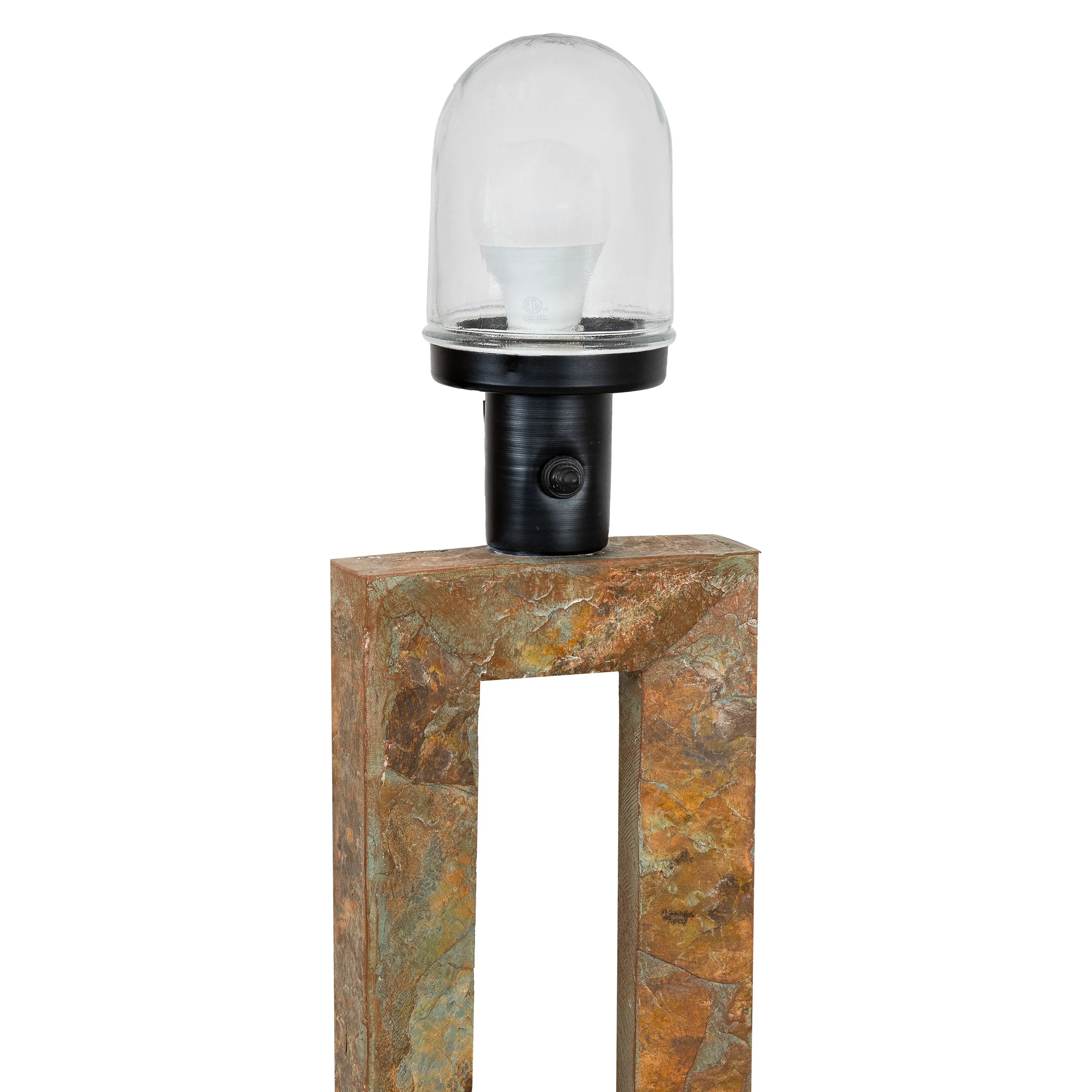 Sunnydaze Open Rectangle Side Table Lamp - Indoor or Outdoor - 31" H