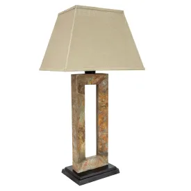 Sunnydaze Open Rectangle Side Table Lamp - Indoor or Outdoor - 31" H