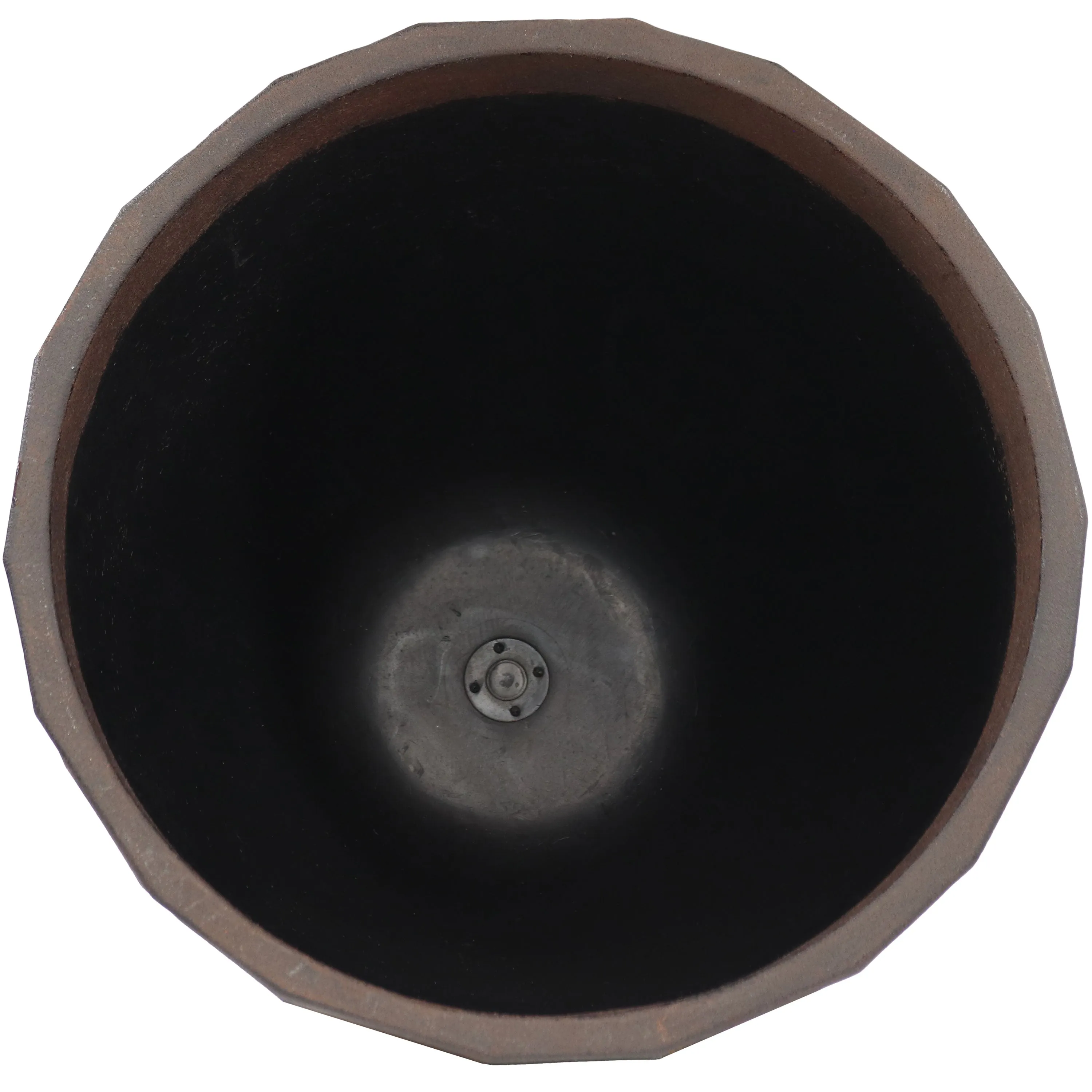 Sunnydaze Pebbled Round Outdoor Planter Pot - Dark Brown - 15.75"