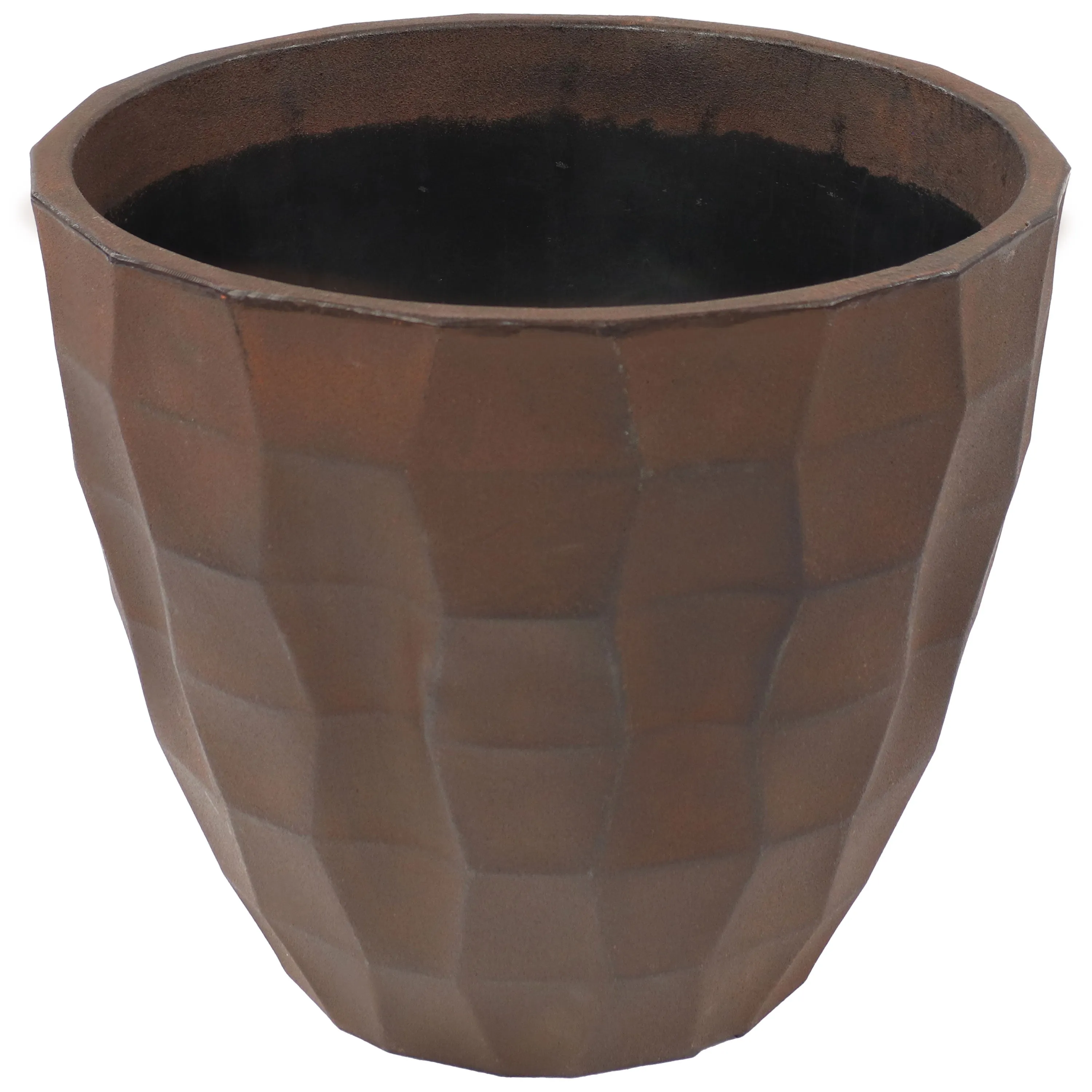 Sunnydaze Pebbled Round Outdoor Planter Pot - Dark Brown - 15.75"