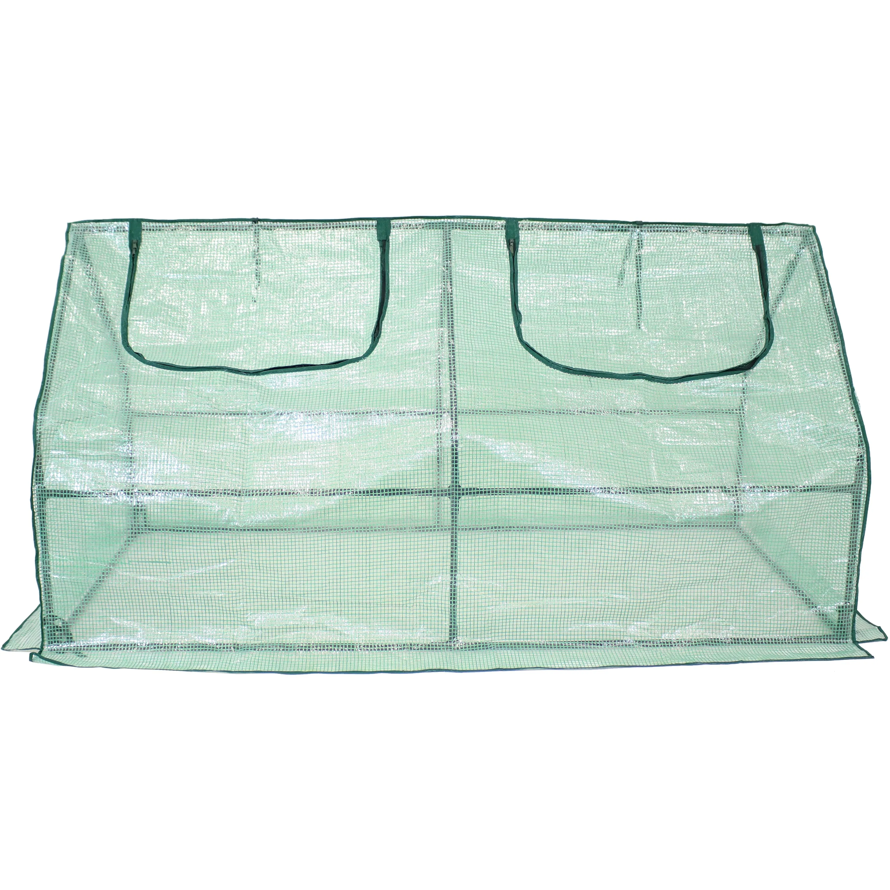 Sunnydaze Portable Mini Cloche Greenhouse with Zipper Doors - Green