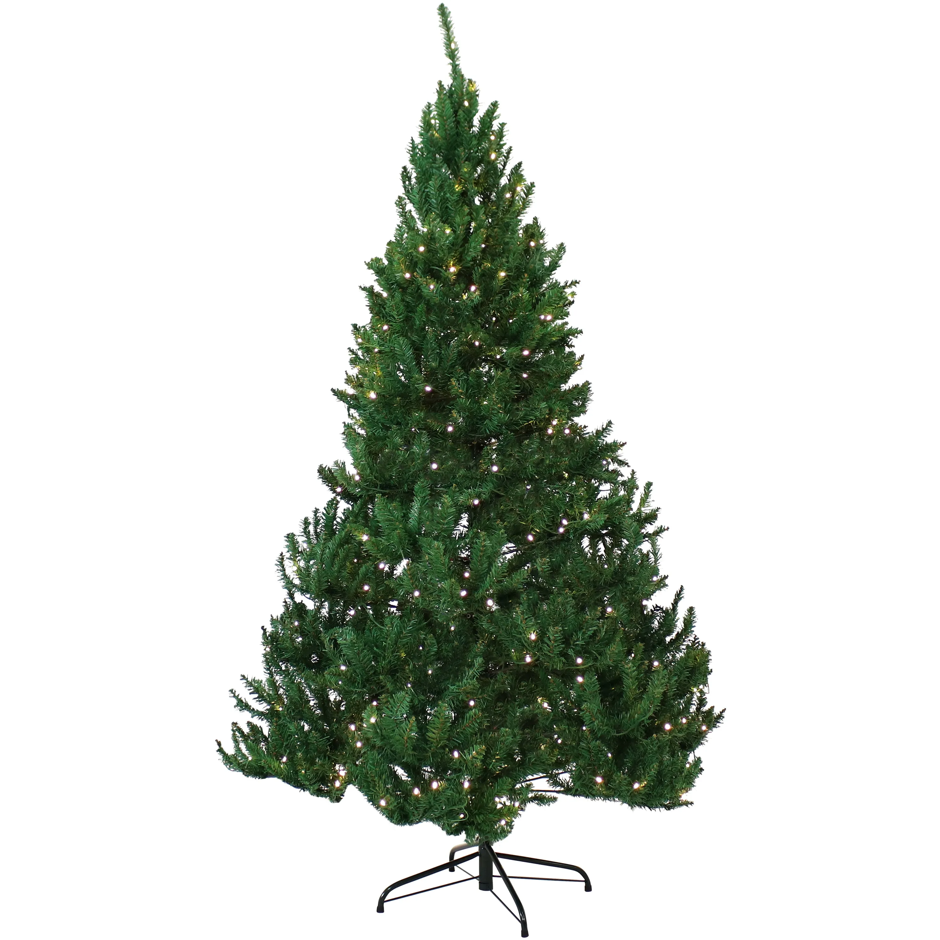 Sunnydaze Pre-Lit Artificial Christmas Tree with Hinged Branches and Stand