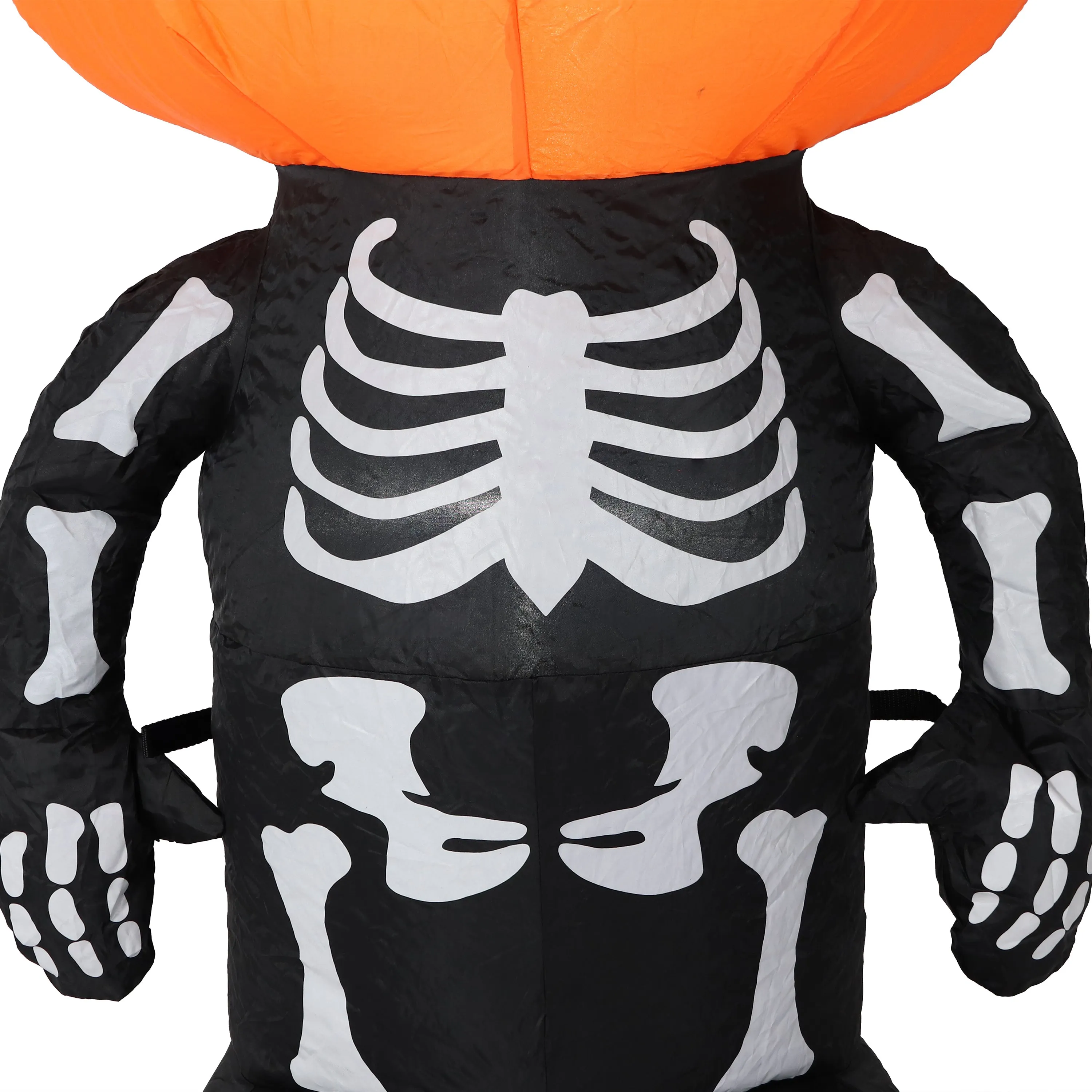 Sunnydaze Pumpkin Head Skeleton Man Inflatable Halloween Decoration - 50" H