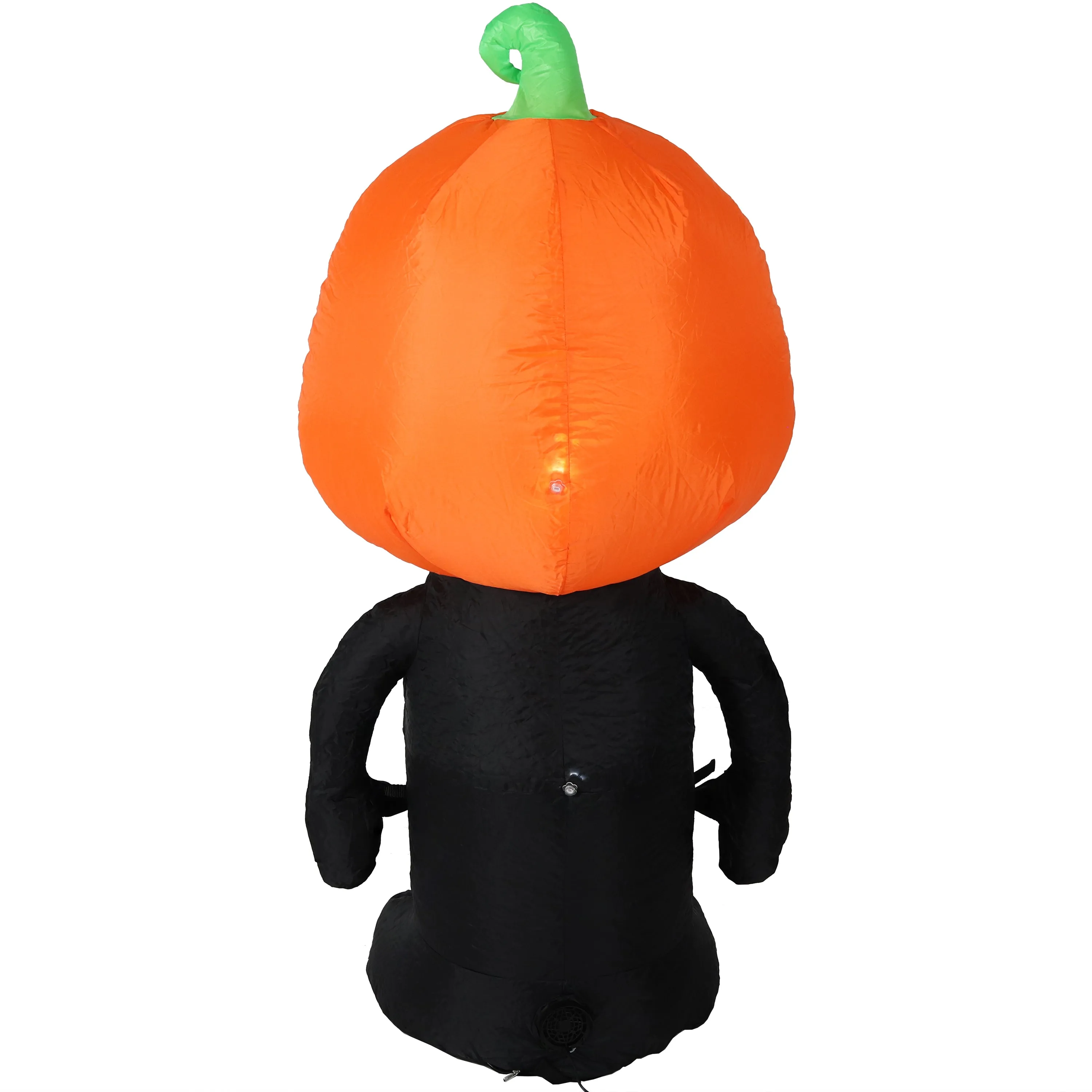 Sunnydaze Pumpkin Head Skeleton Man Inflatable Halloween Decoration - 50" H