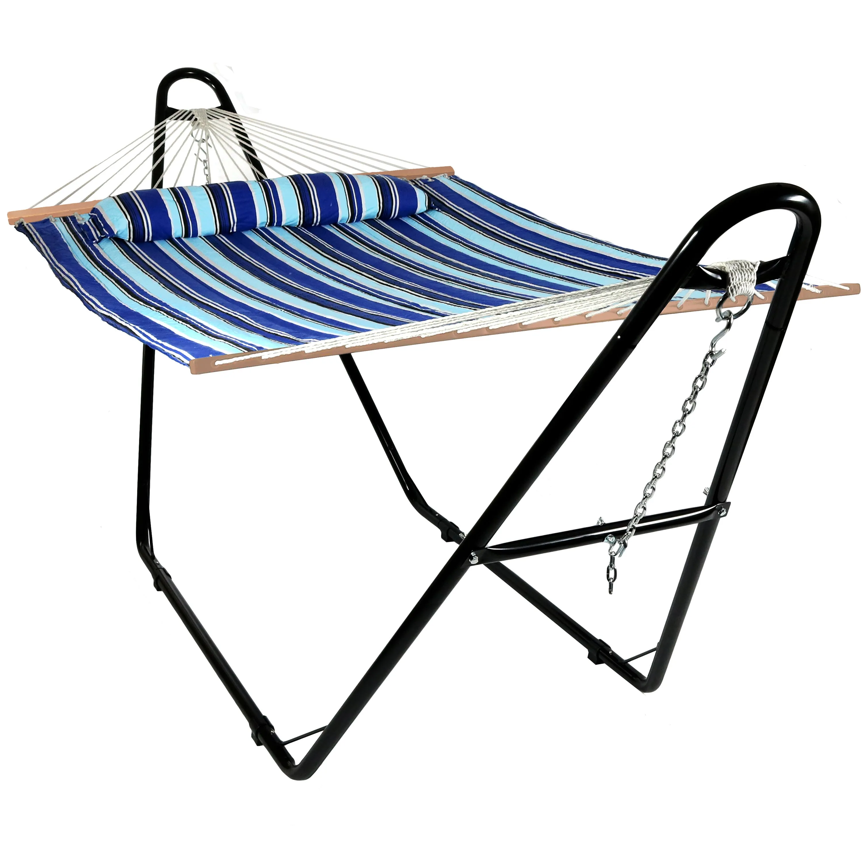 Sunnydaze Quilted 2-Person Hammock with Multi-Use Universal Stand